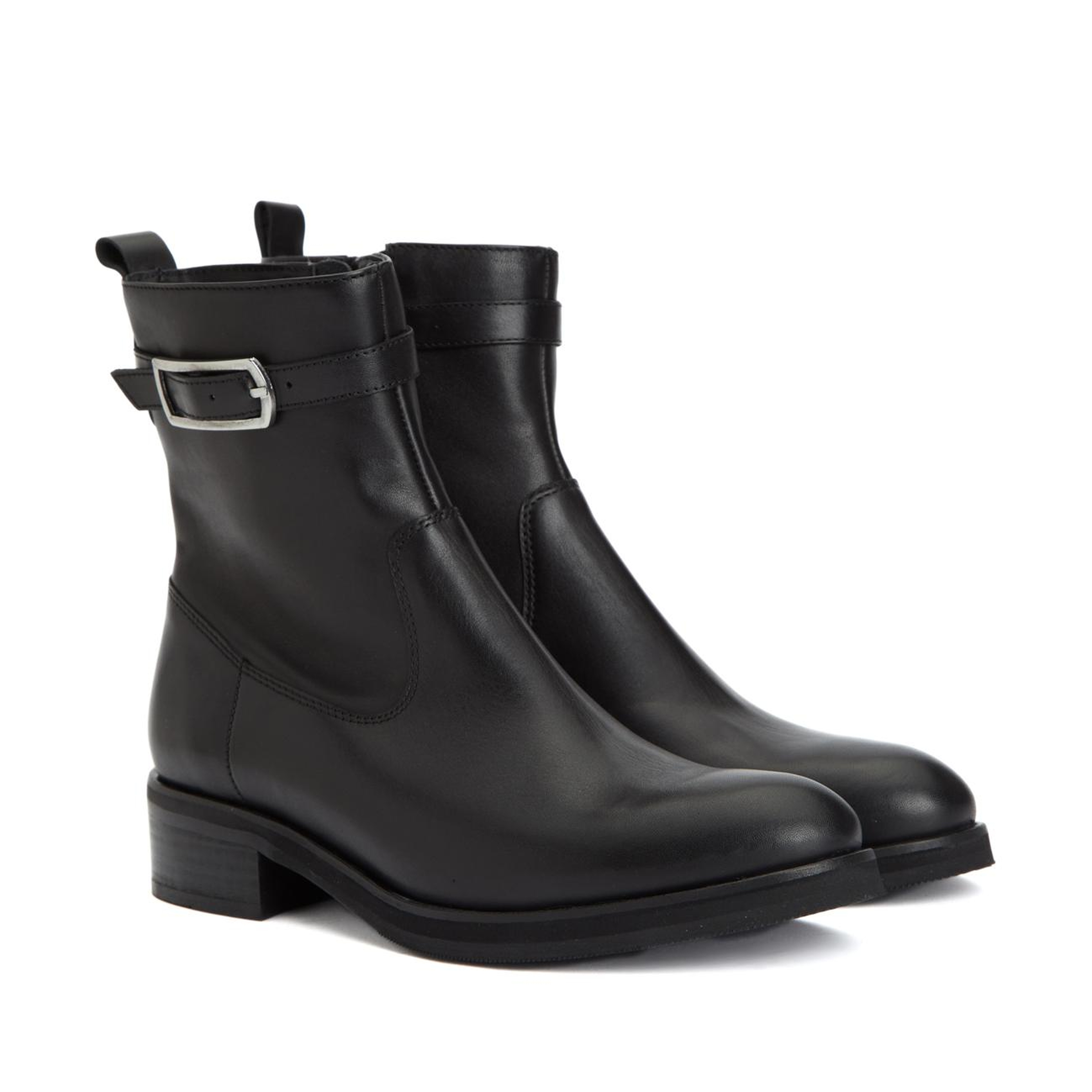 George Hogg Kadın Siyah Toka Detaylı Deri Bot