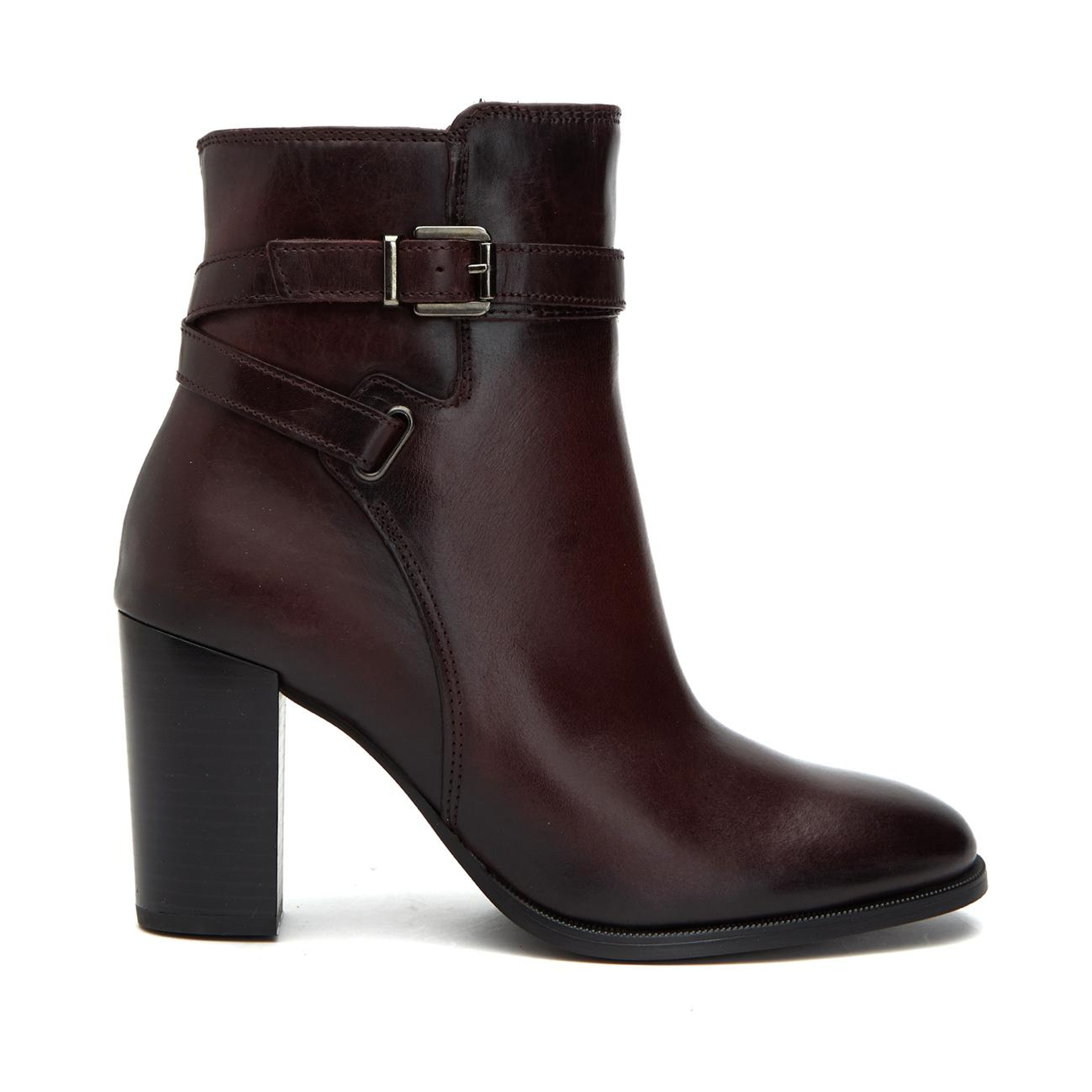 George Hogg Kadın Bordo Kemer Detaylı Deri Bot