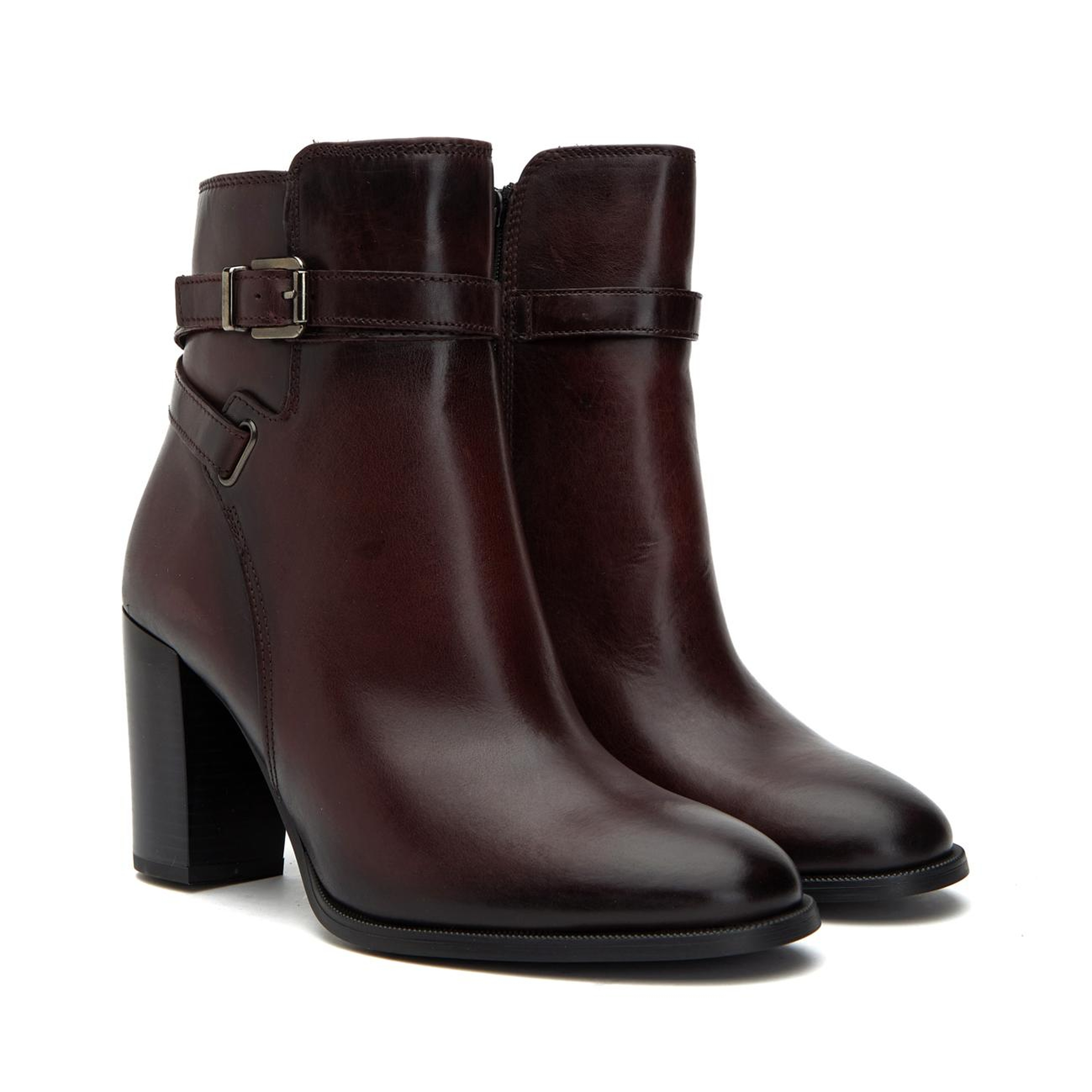 George Hogg Kadın Bordo Kemer Detaylı Deri Bot