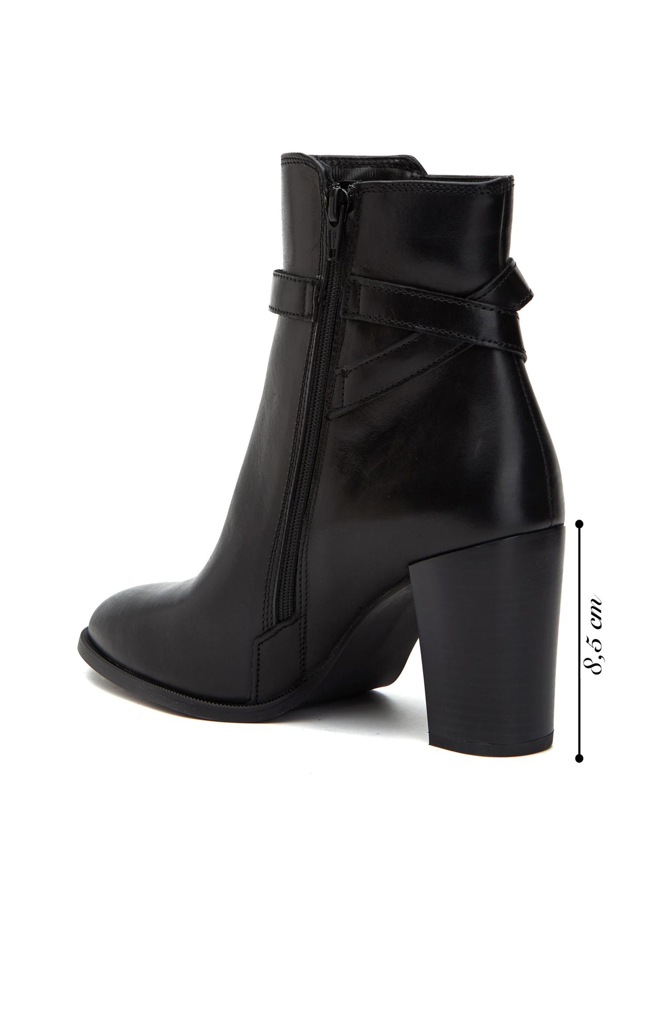 George Hogg Kadın Siyah Kemer Detaylı Deri Bot