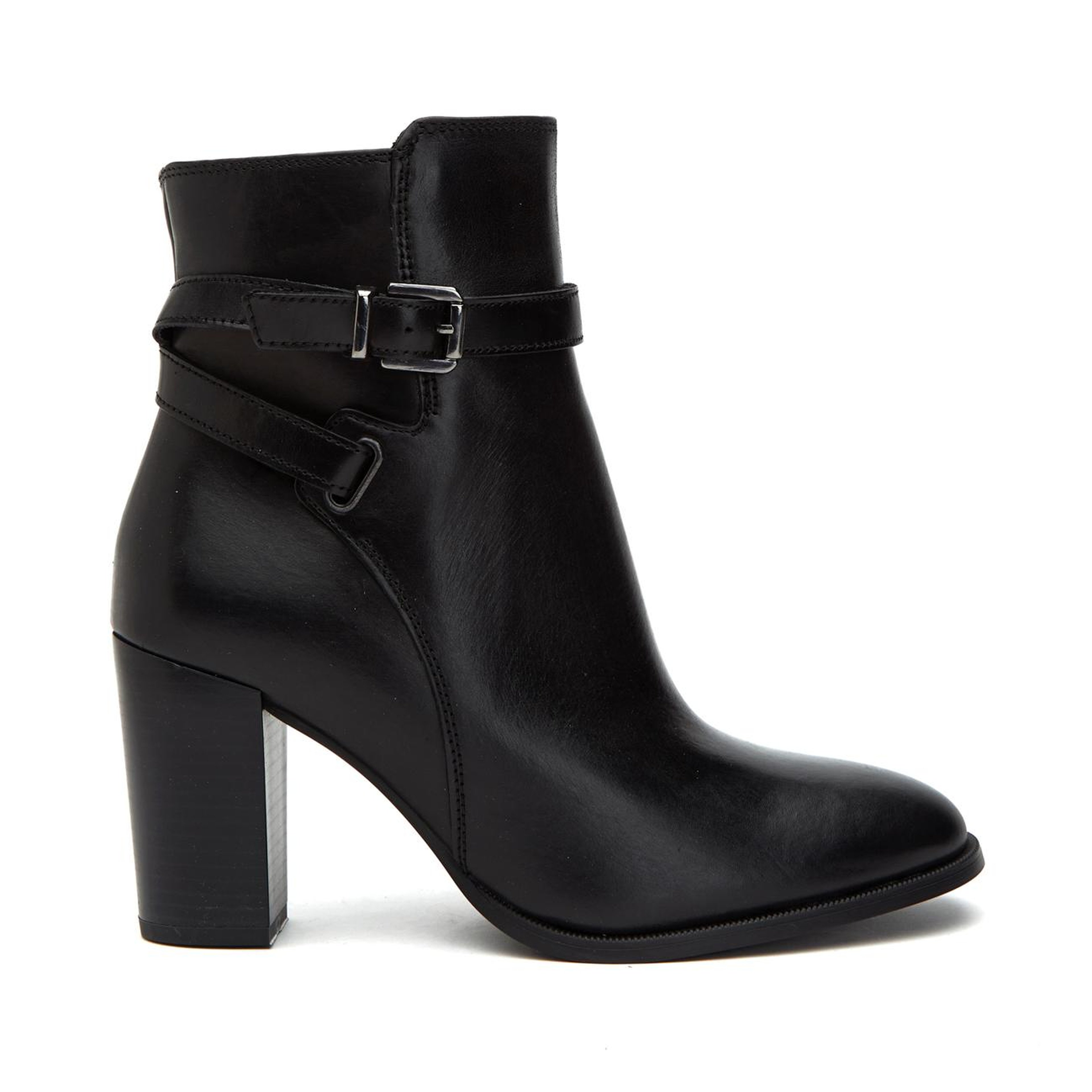 George Hogg Kadın Siyah Kemer Detaylı Deri Bot