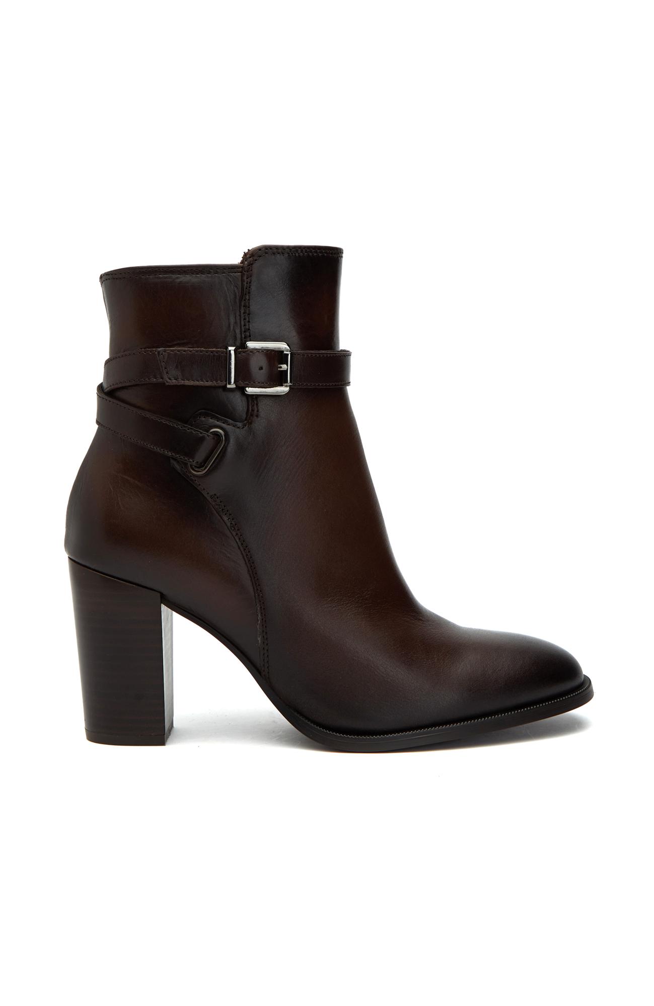 George Hogg Kadın Kahverengi Kemer Detaylı Deri Bot