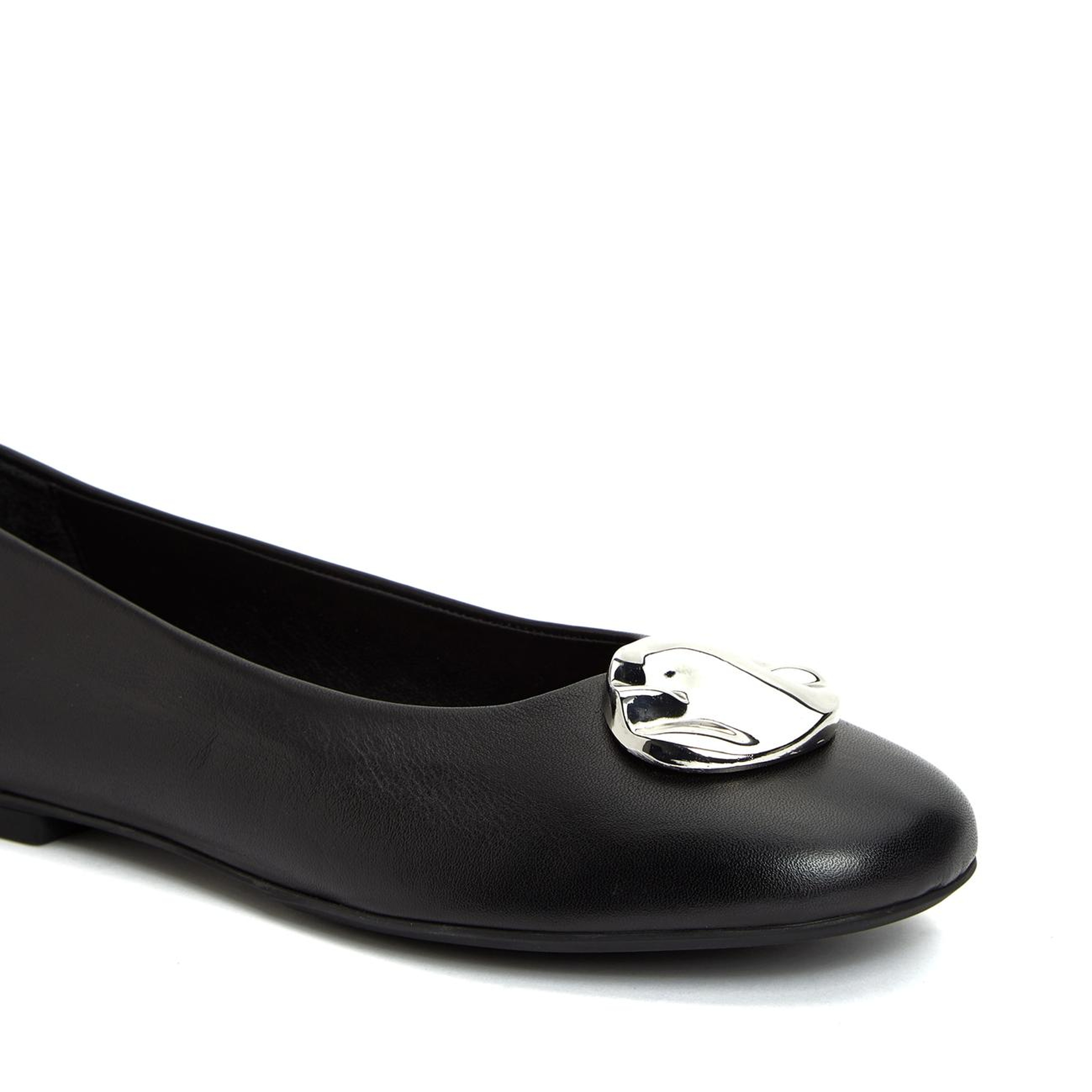 Divarese Kadın Siyah Toka Detaylı Deri Babet