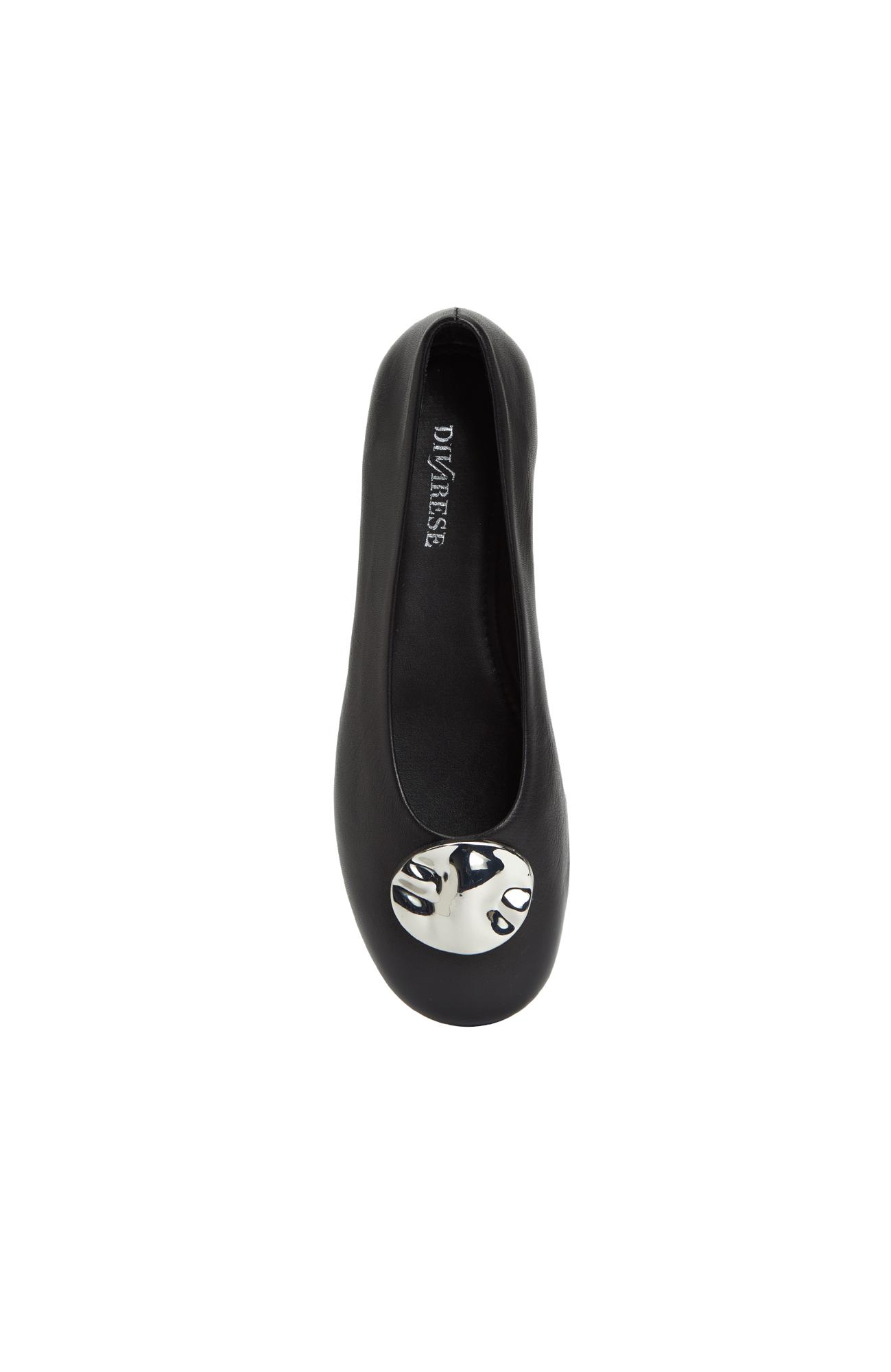 Divarese Kadın Siyah Toka Detaylı Deri Babet