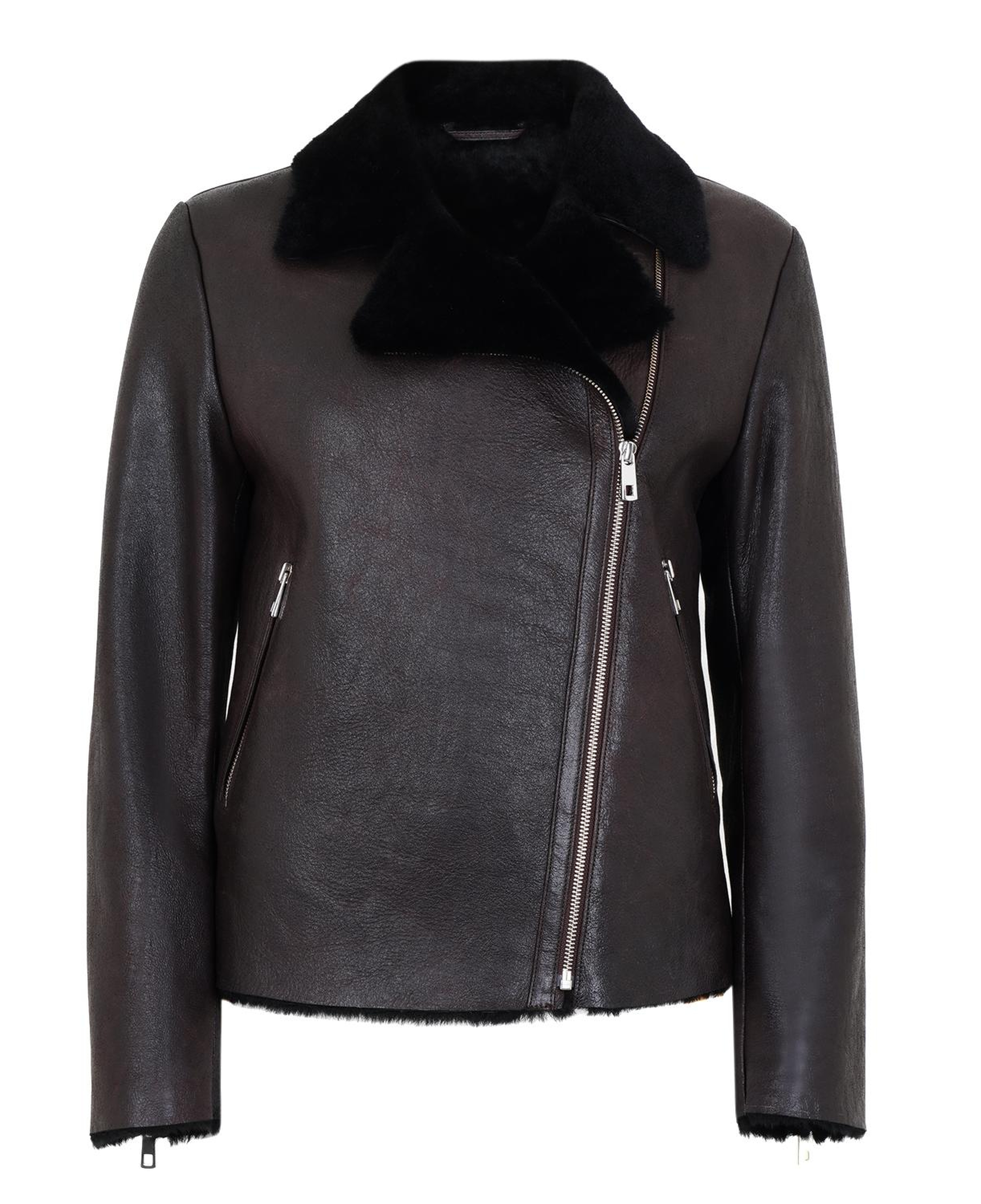 Chailyn Siyah Kadın Kürk Biker