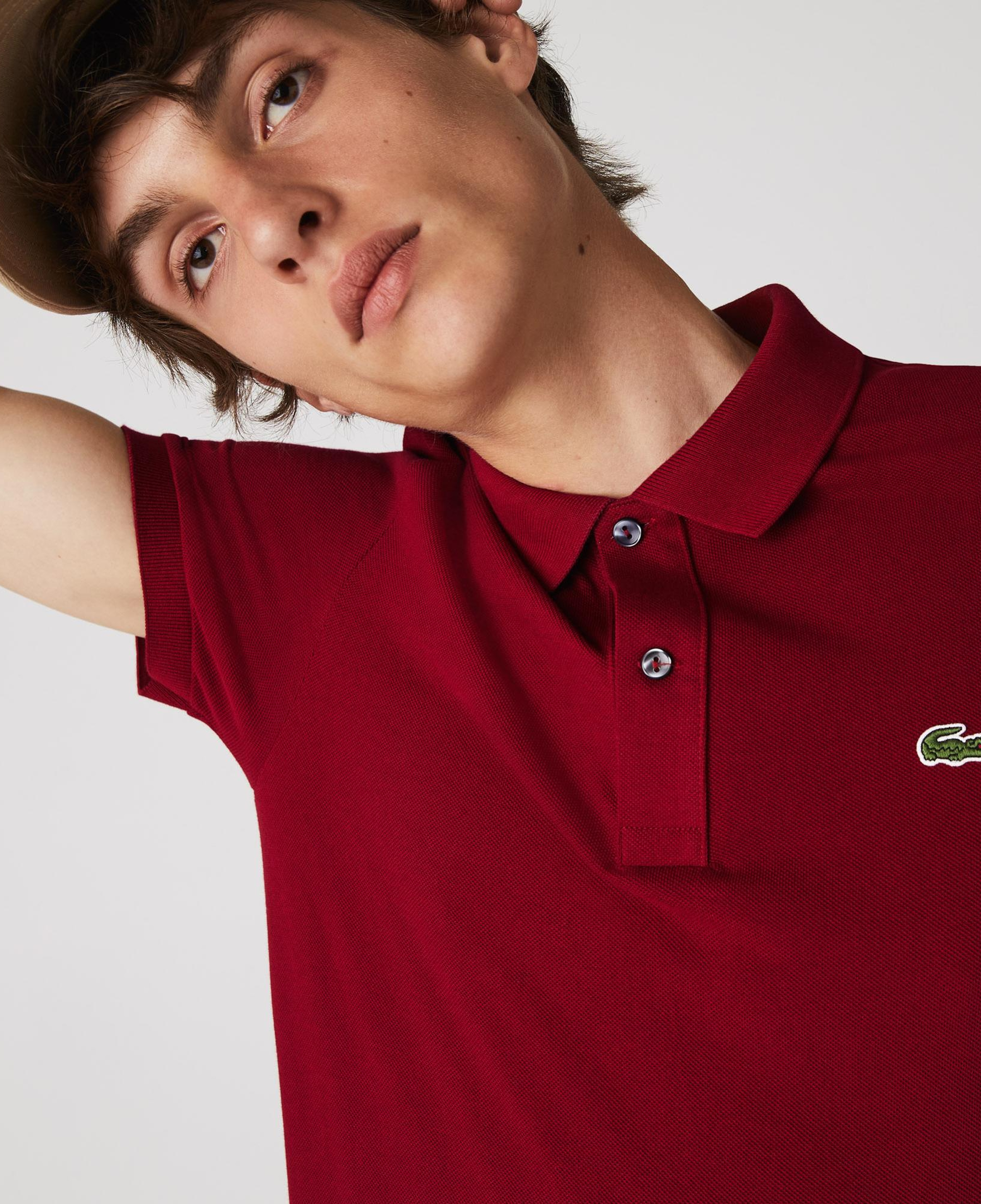 Lacoste L.12.12 Erkek Slim Fit Bordo Polo