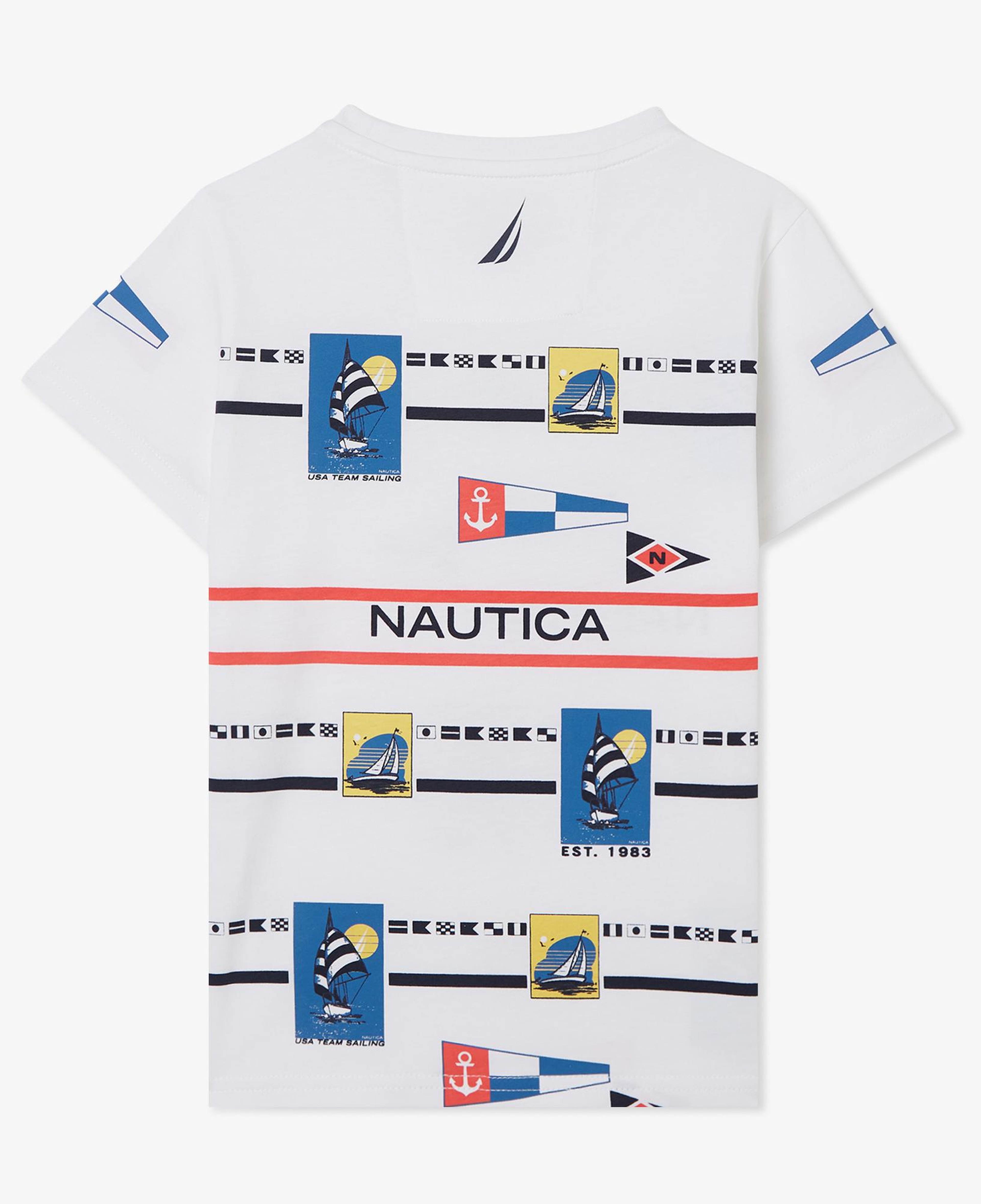 Nautica Erkek Çocuk Beyaz Regular Fit Baskılı T-Shirt