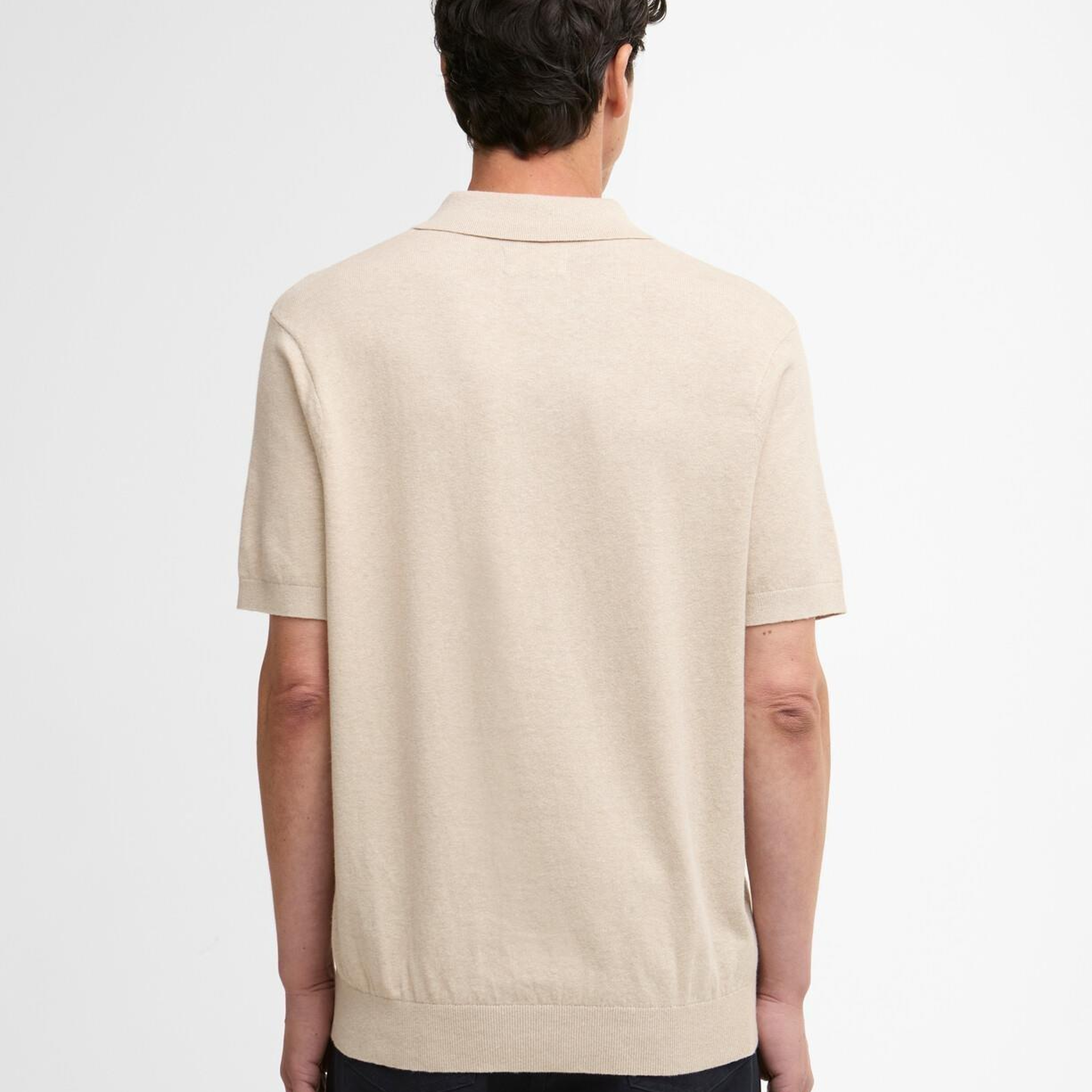 Barbour Muston Linen Blend Knitted Polo Yaka