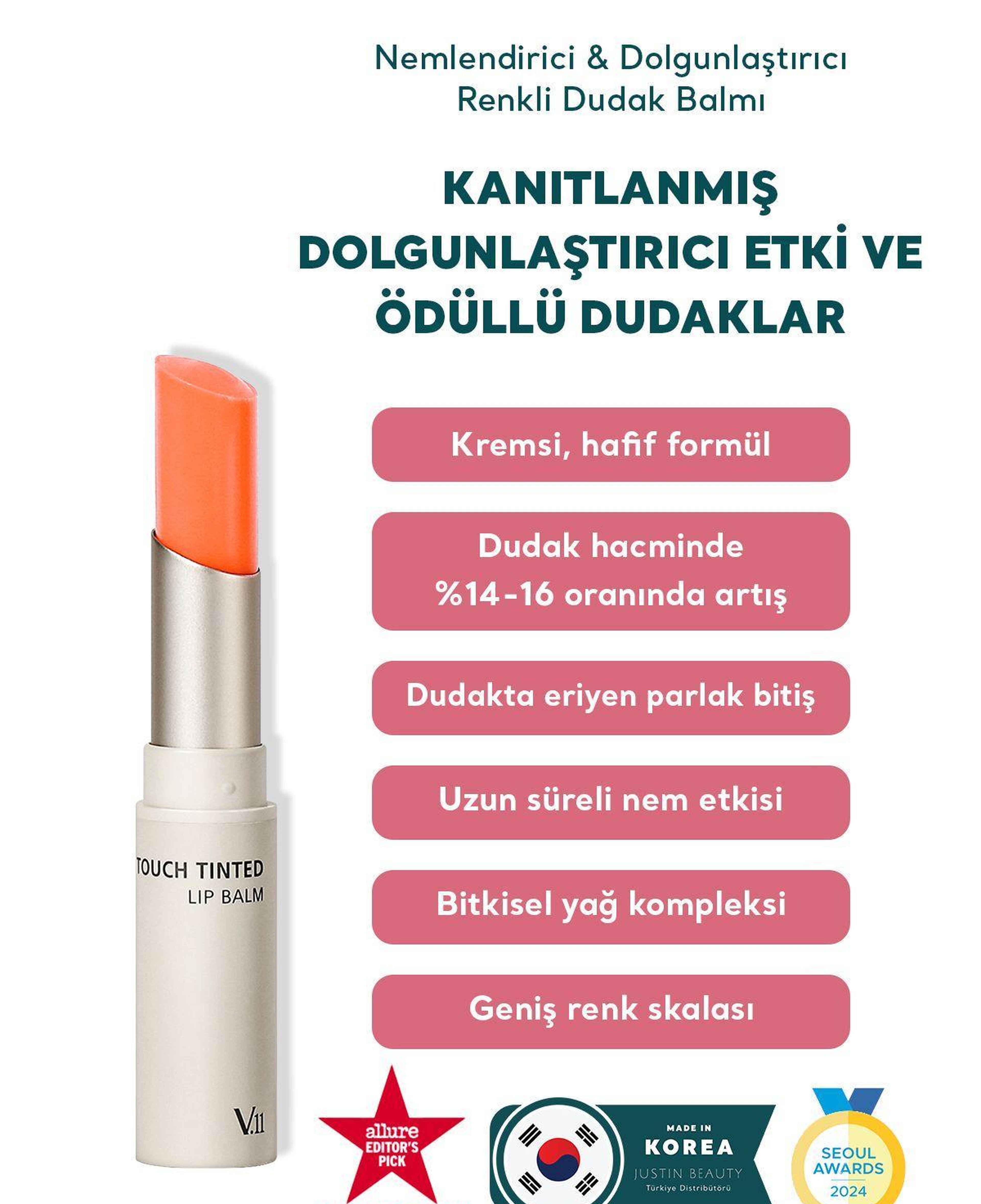 Village 11 Factory Plumpang Color Lip Balm Light Coral 4g - Nemlendirici & Dolgunlaştırıcı Renkli Dudak Balmı