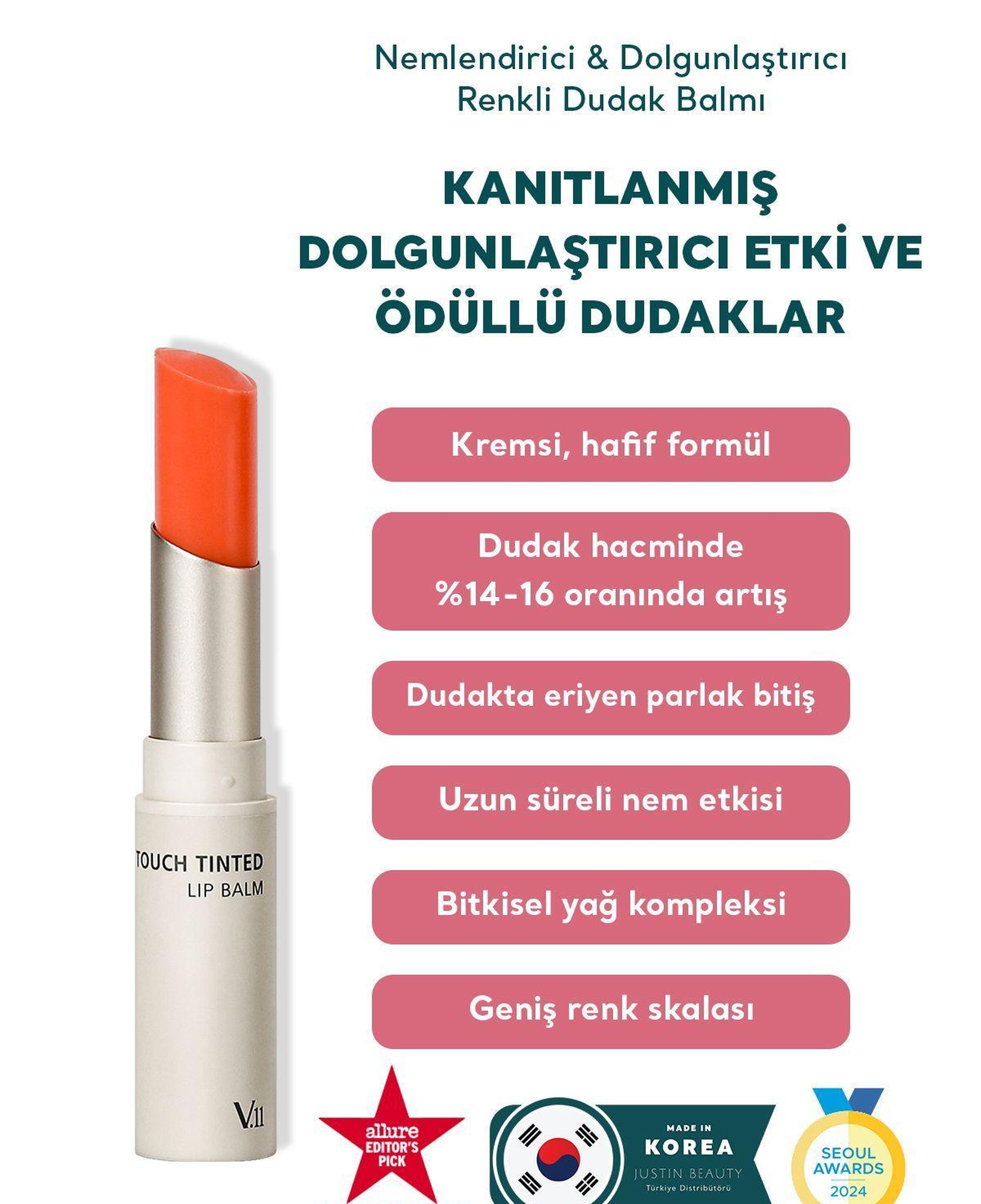 Village 11 Factory Plumpang Color Lip Balm Sunny Peach 4g - Nemlendirici & Dolgunlaştırıcı Renkli Dudak Balmı