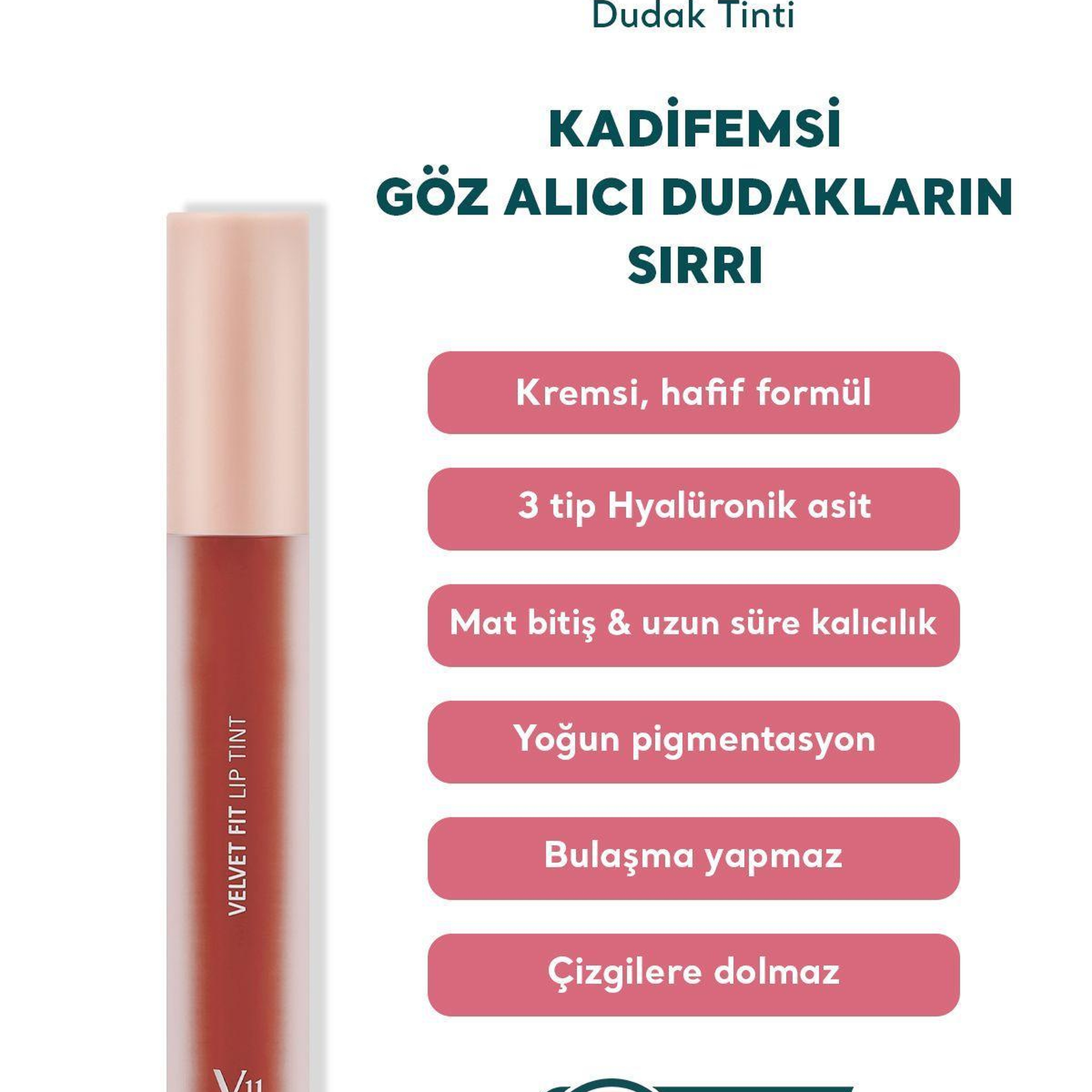 Village 11 Factory Velvet Fit Lip Tint Woody Rose 4.7g - Mat & Kremsi Dudak Tinti