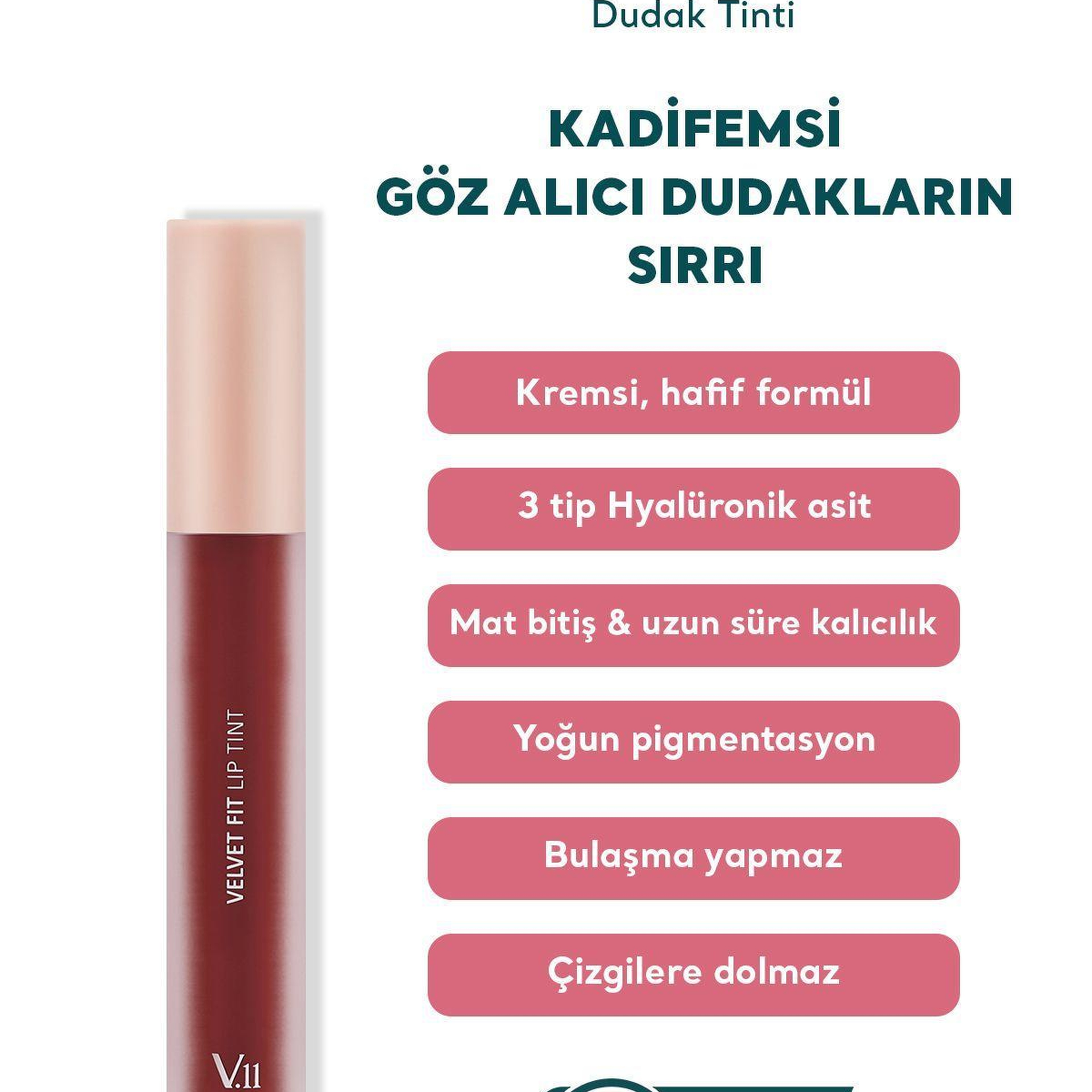 Village 11 Factory Velvet Fit Lip Tint Intense Red 4.7g - Mat & Kremsi Dudak Tinti