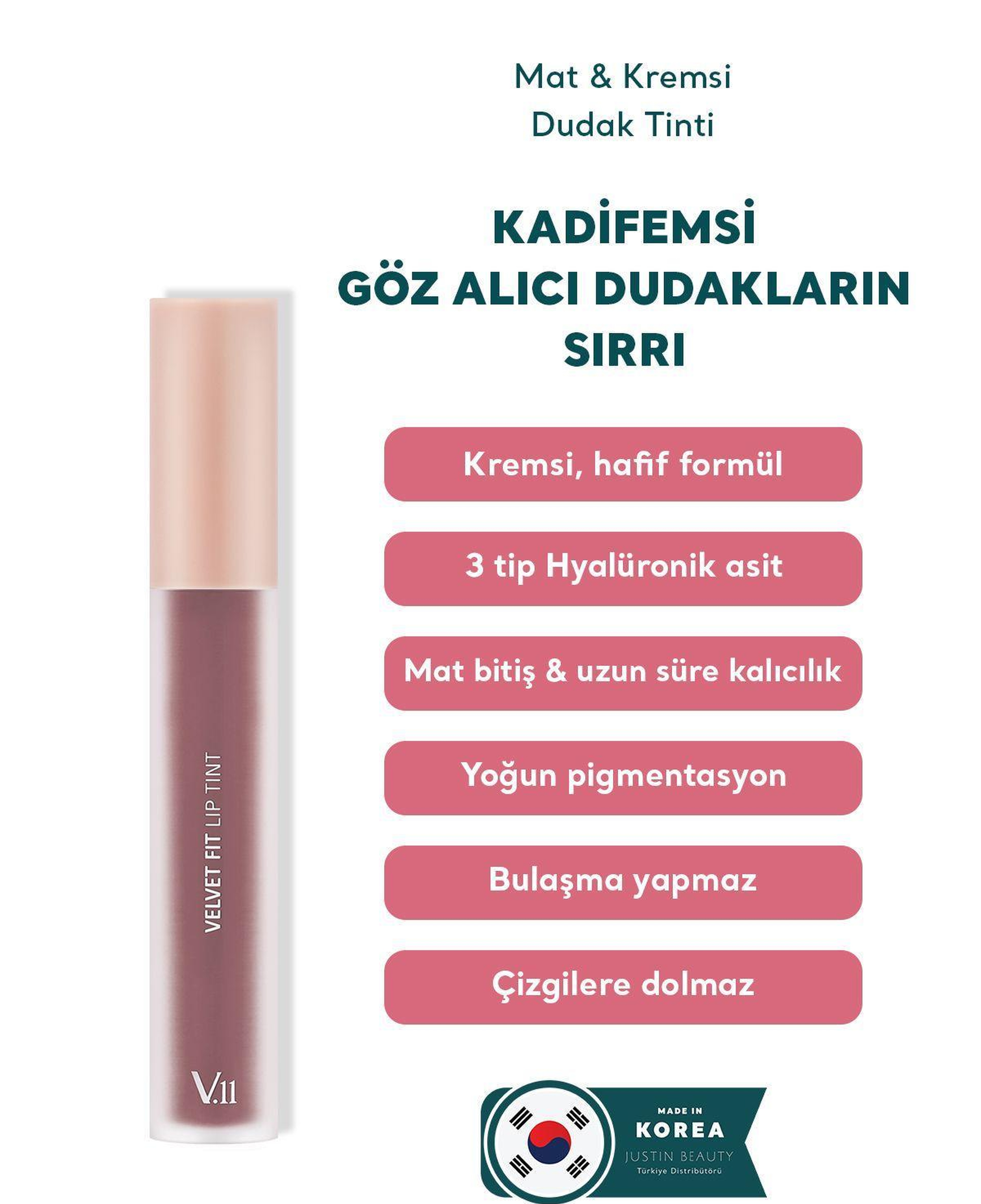 Village 11 Factory Velvet Fit Lip Tint Lucky Mulberry 4.7g - Mat & Kremsi Dudak Tinti