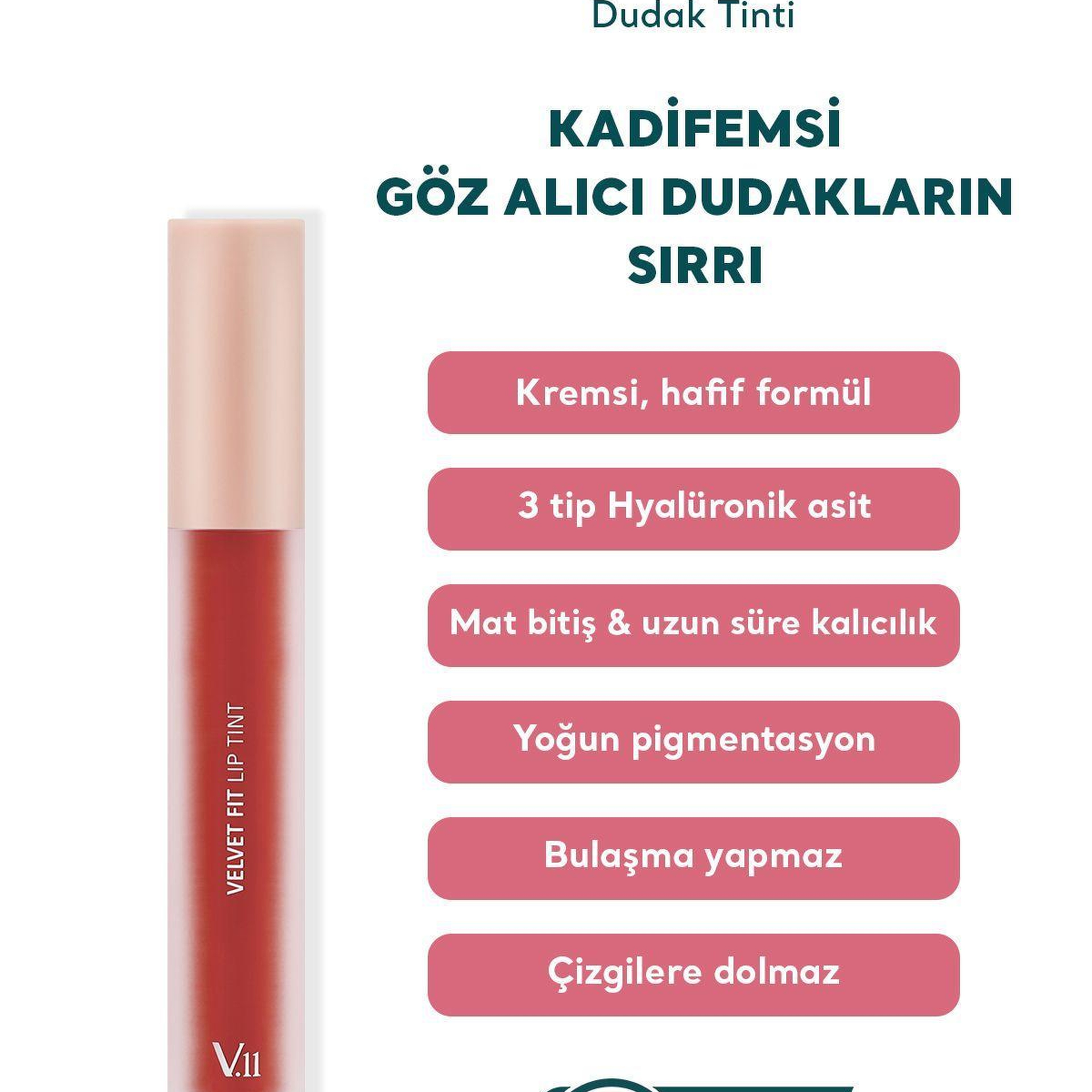Village 11 Factory Velvet Fit Lip Tint Blooming Red 4.7g - Mat & Kremsi Dudak Tinti
