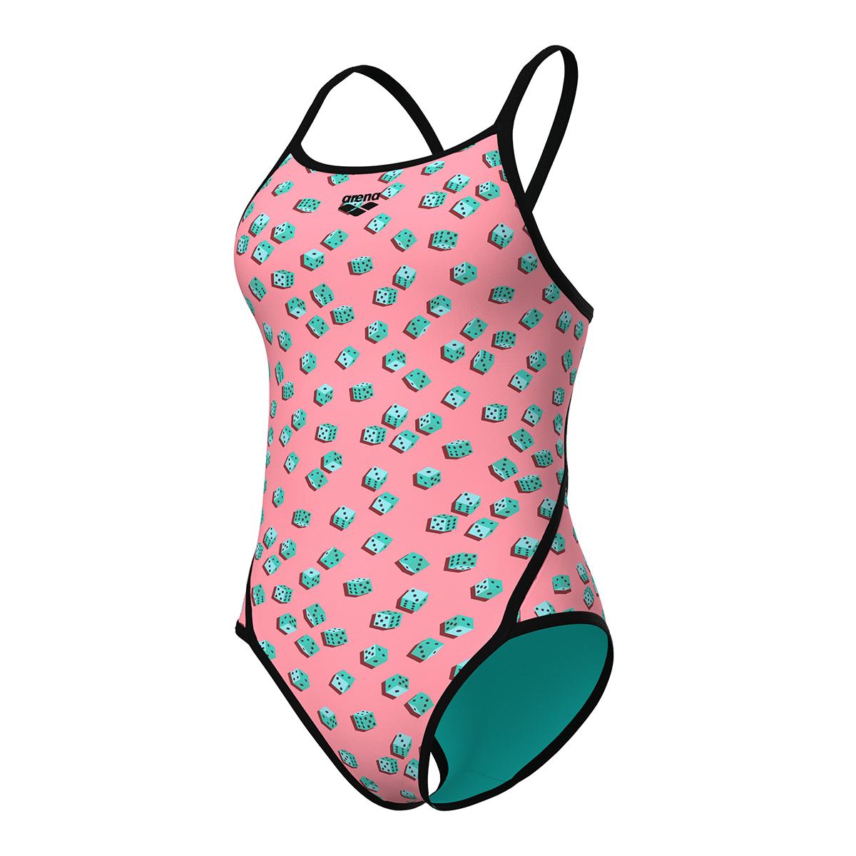 Dices Swimsuit Super Fly Back Kadın Pembe Yüzücü Mayosu 009464950