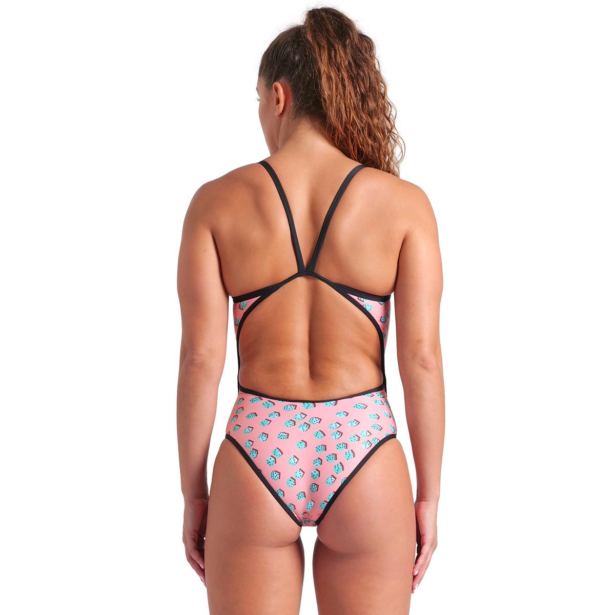 Dices Swimsuit Super Fly Back Kadın Pembe Yüzücü Mayosu 009464950