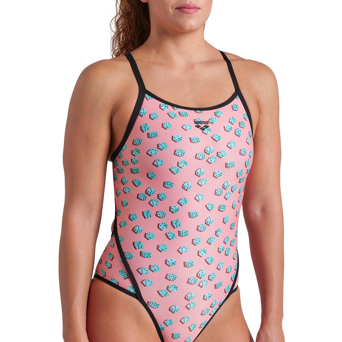 Dices Swimsuit Super Fly Back Kadın Pembe Yüzücü Mayosu 009464950