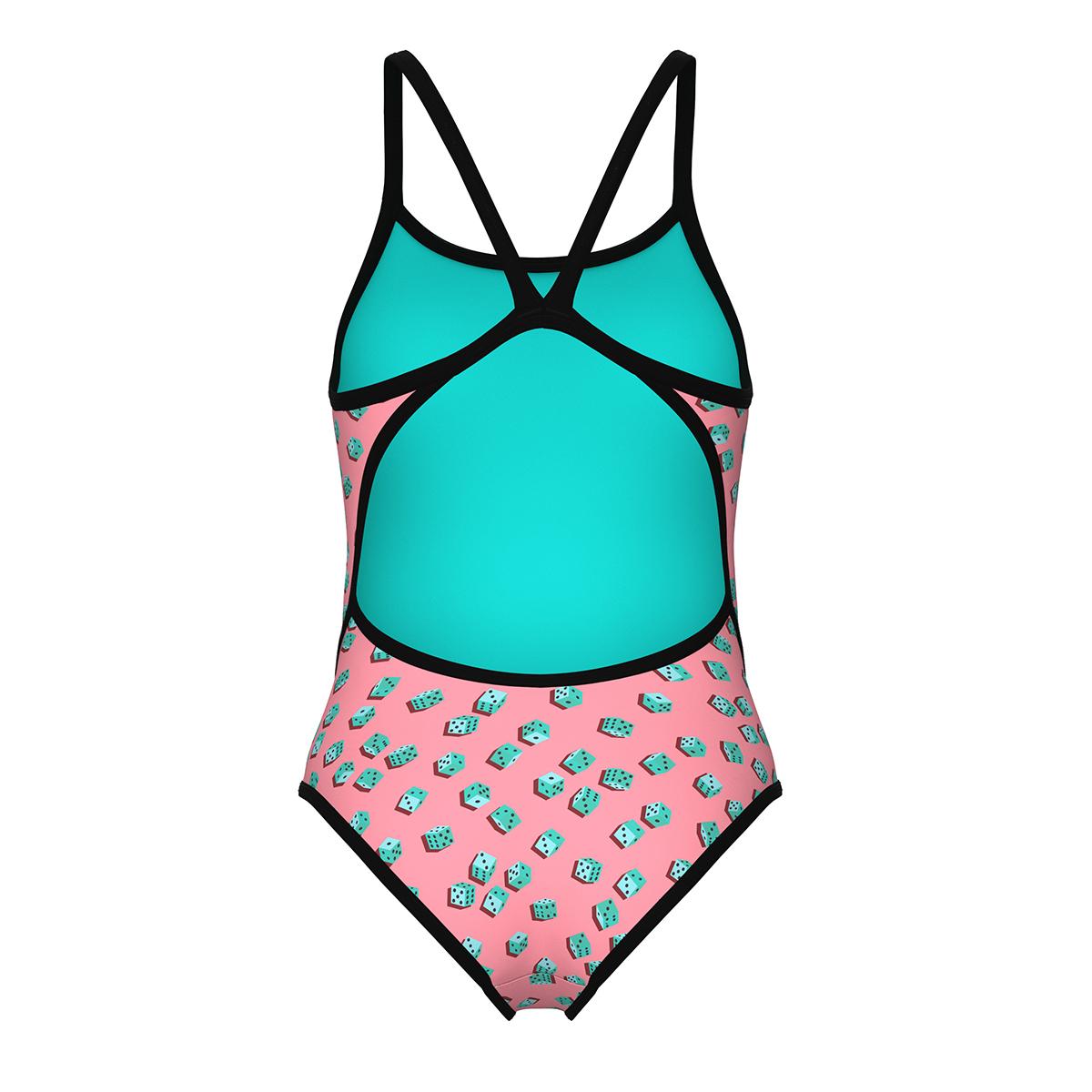 Dices Swimsuit Super Fly Back Kadın Pembe Yüzücü Mayosu 009464950