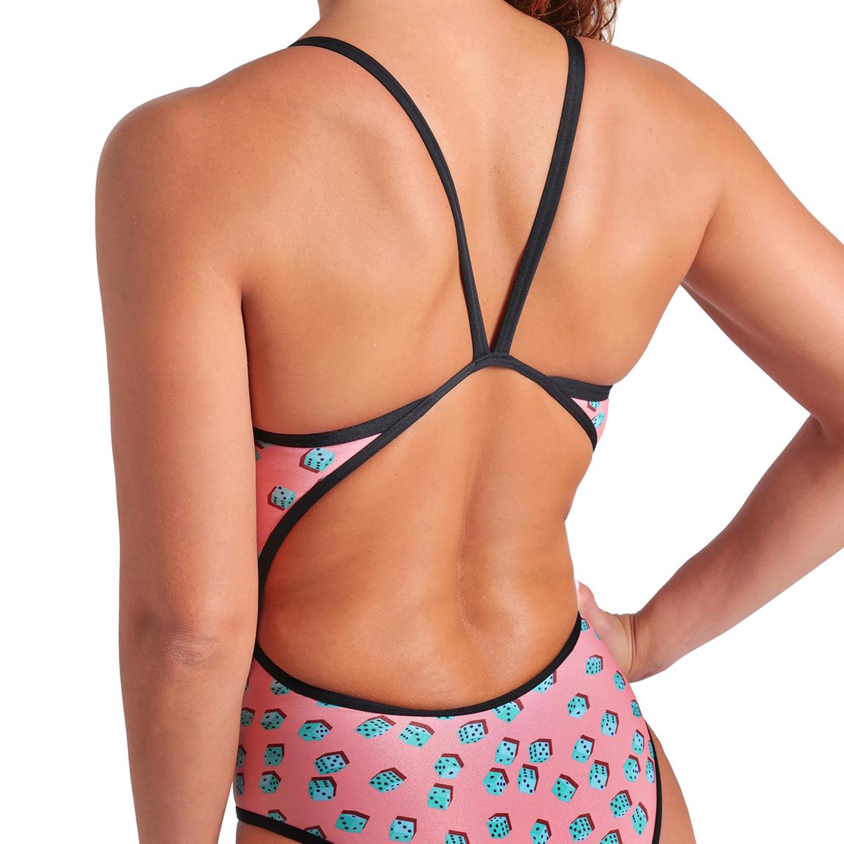 Dices Swimsuit Super Fly Back Kadın Pembe Yüzücü Mayosu 009464950