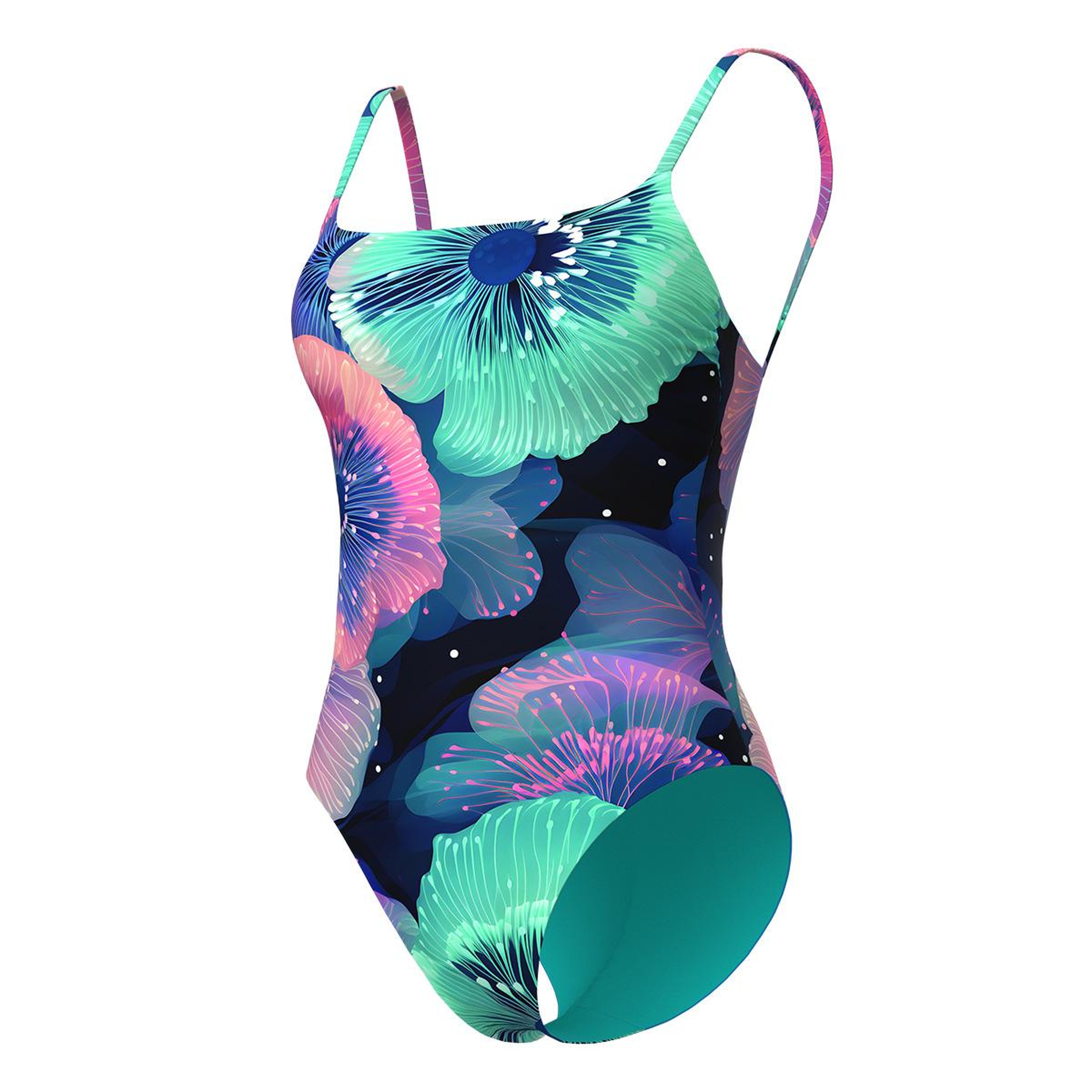 Water Prints Swimsuit Kadın Çok Renkli Yüzücü Mayosu 009398301