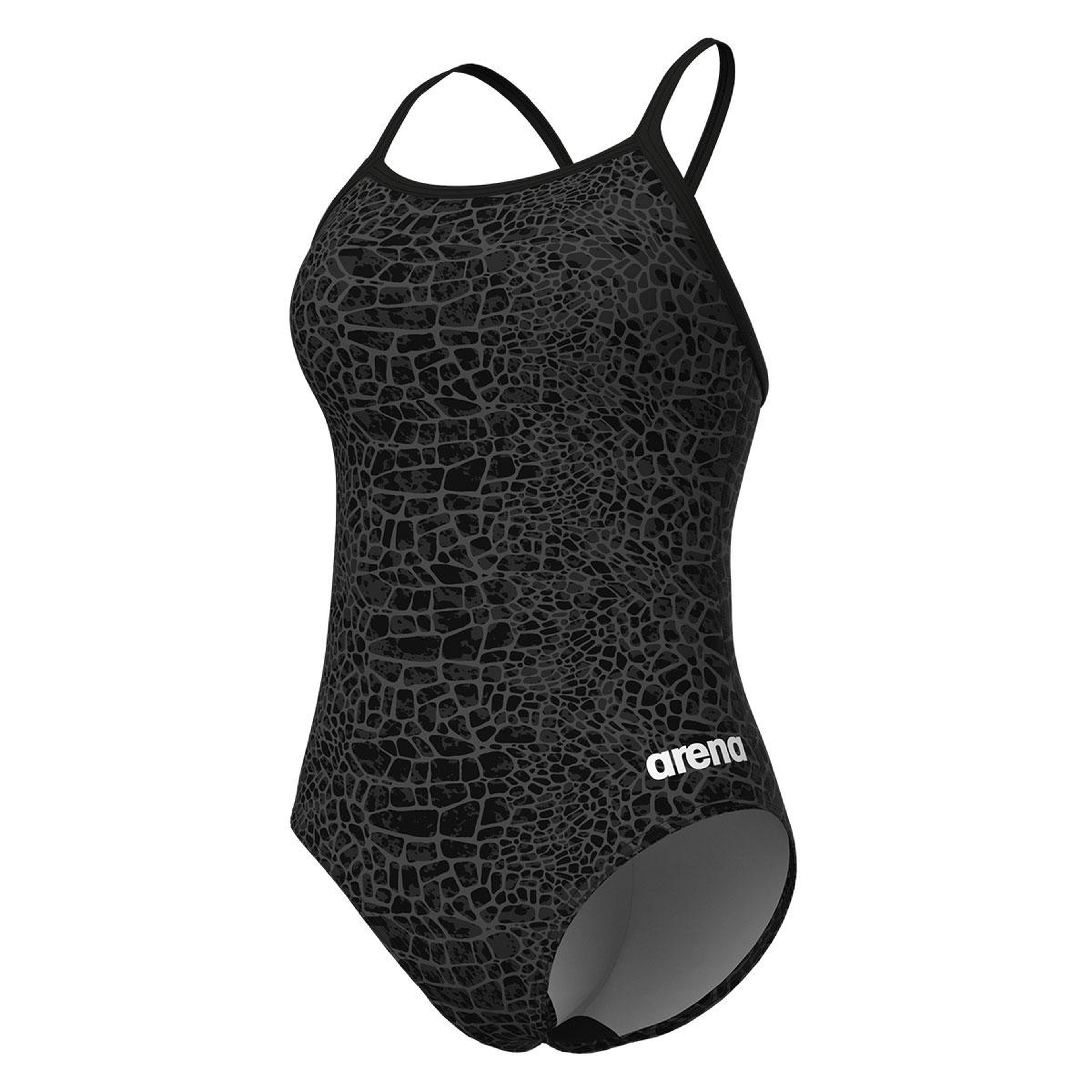 Snakeskin Swimsuit Lightdrop Back Kadın Siyah Yüzücü Mayosu 010157500