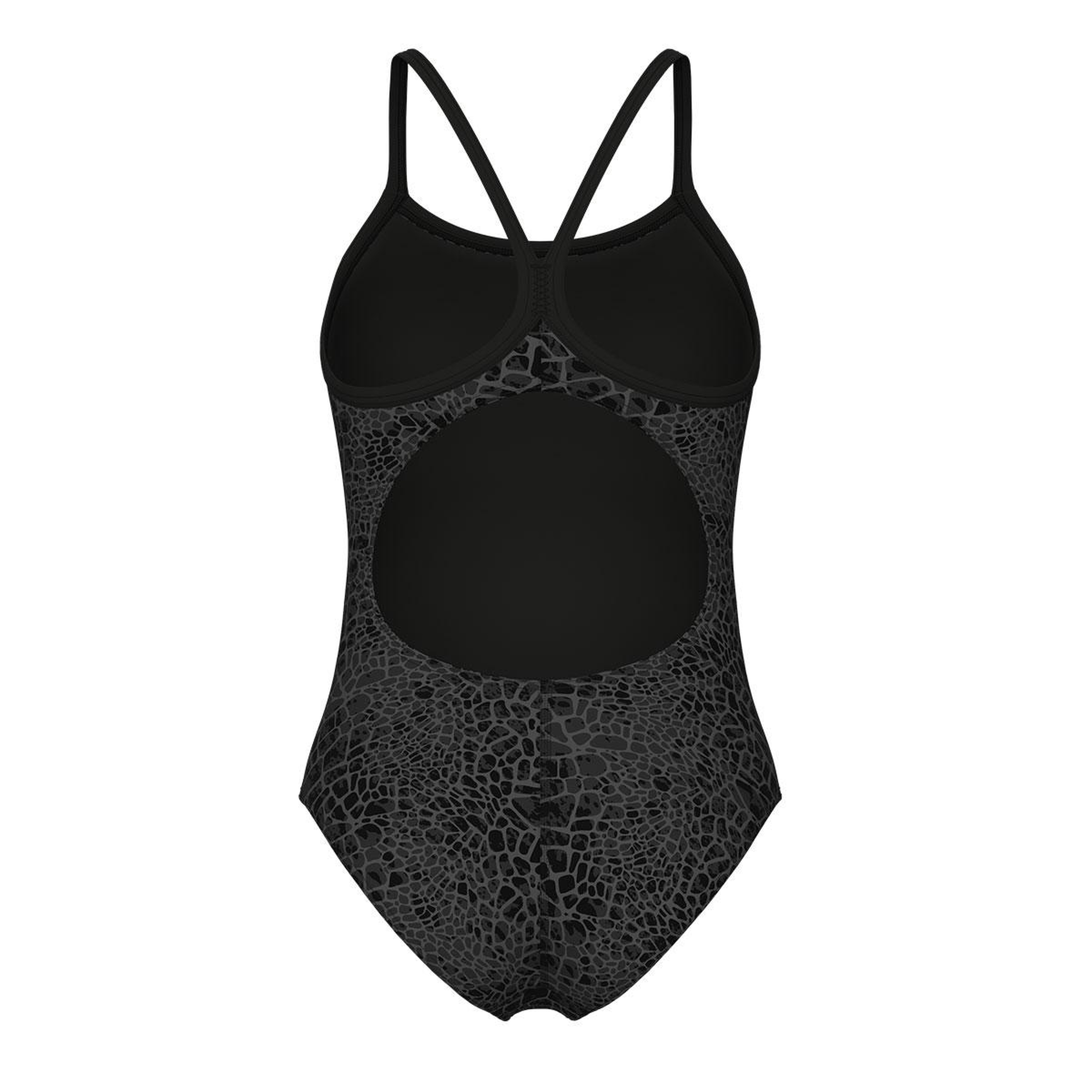 Snakeskin Swimsuit Lightdrop Back Kadın Siyah Yüzücü Mayosu 010157500