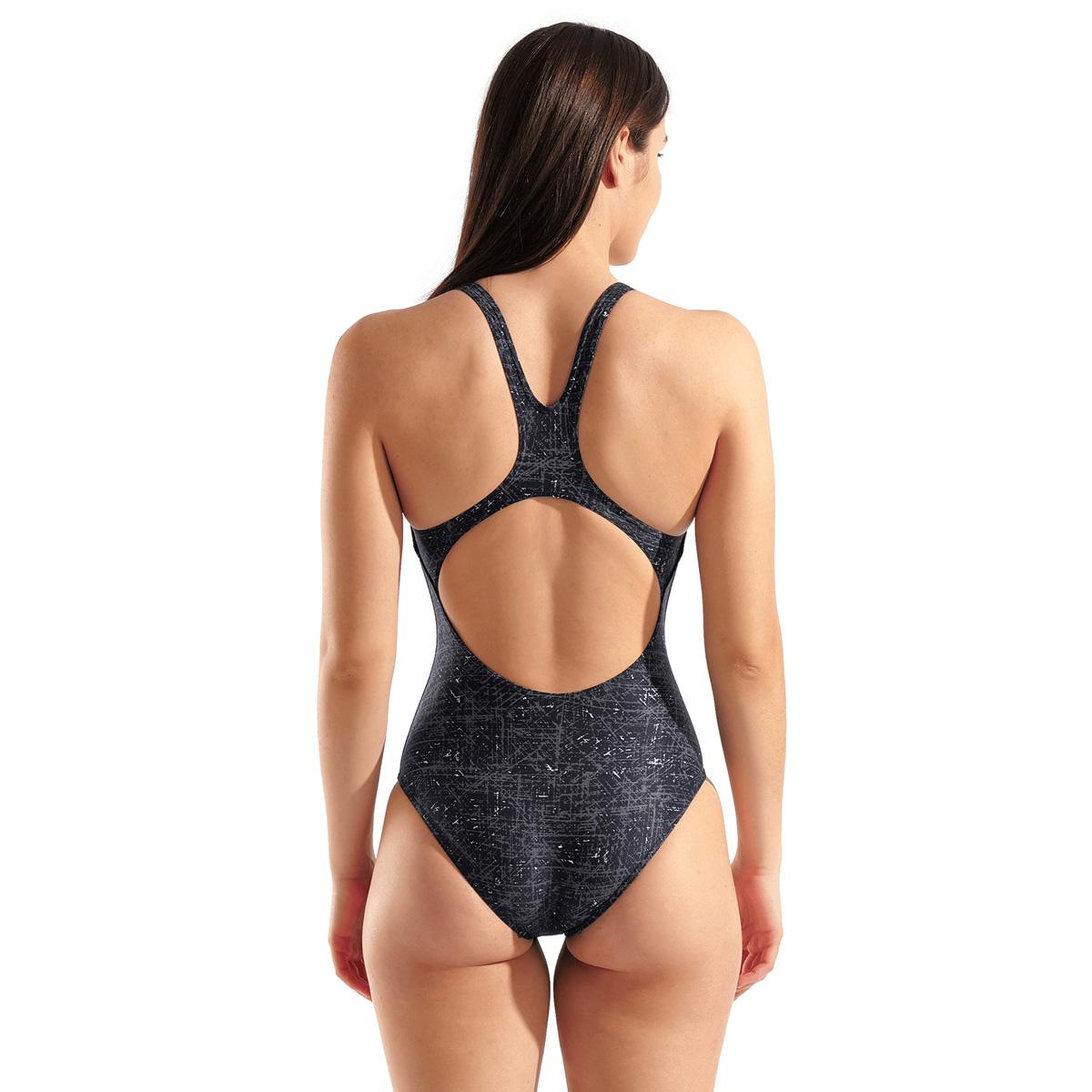Ribbed Swim Pro Back Kadın Siyah Yüzücü Mayosu 010168550