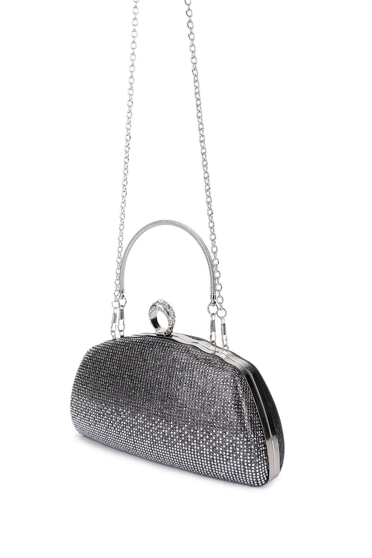 Tamer Tanca Kadın Vegan Antrasit Abiye Çanta