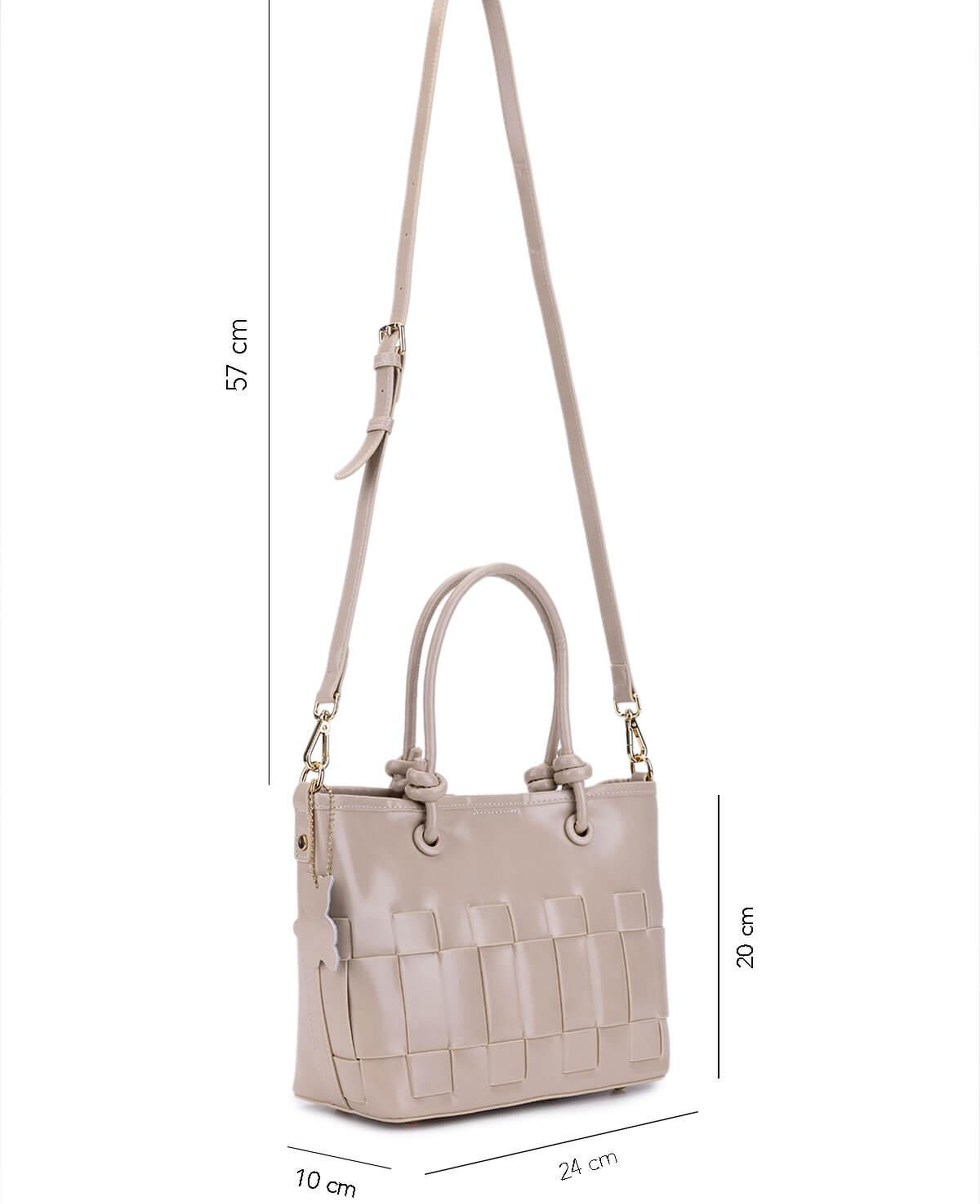 Tamer Tanca Kadın Suni Deri Bej Kol Çantası