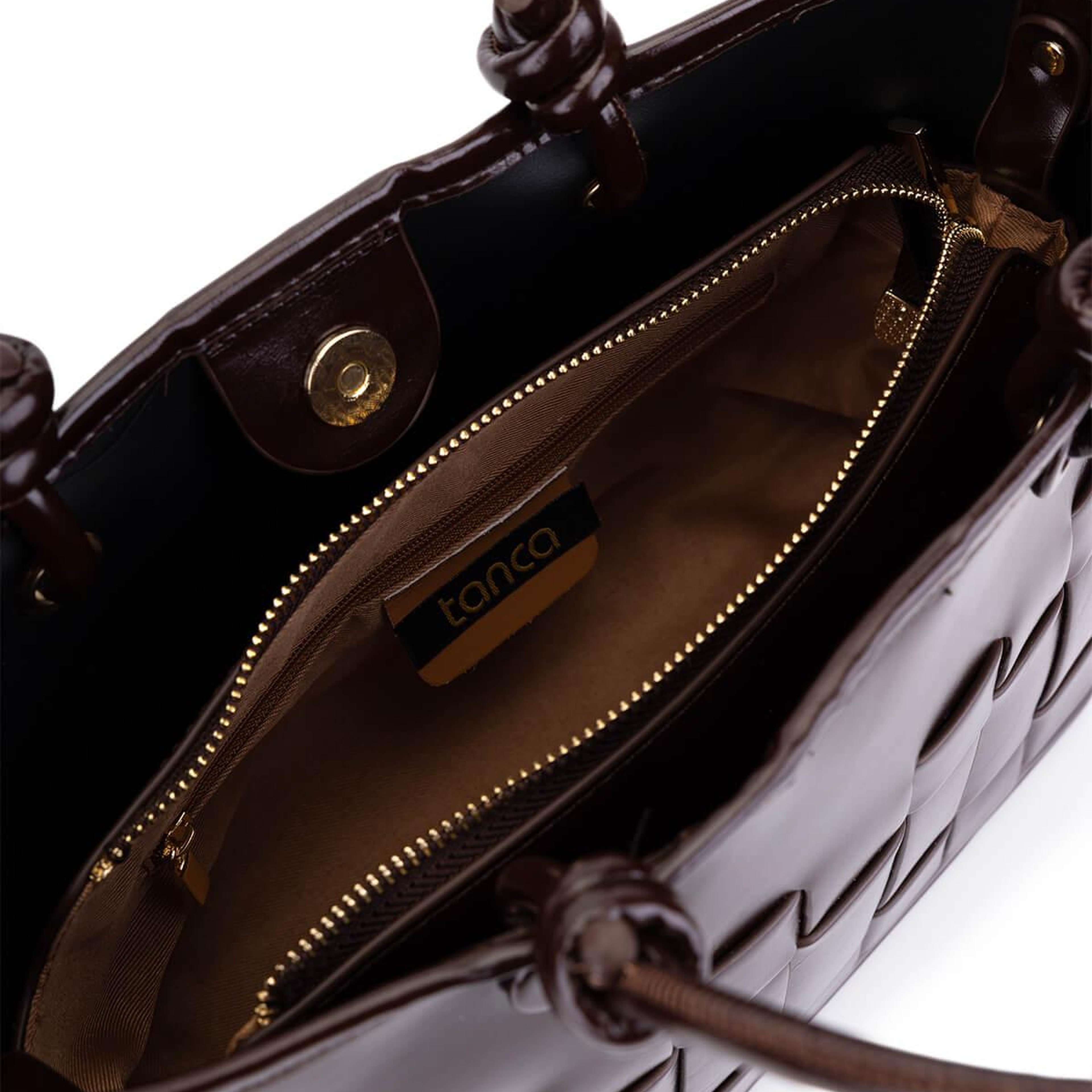 Tamer Tanca Kadın Suni Deri Kahverengi Kol Çantası