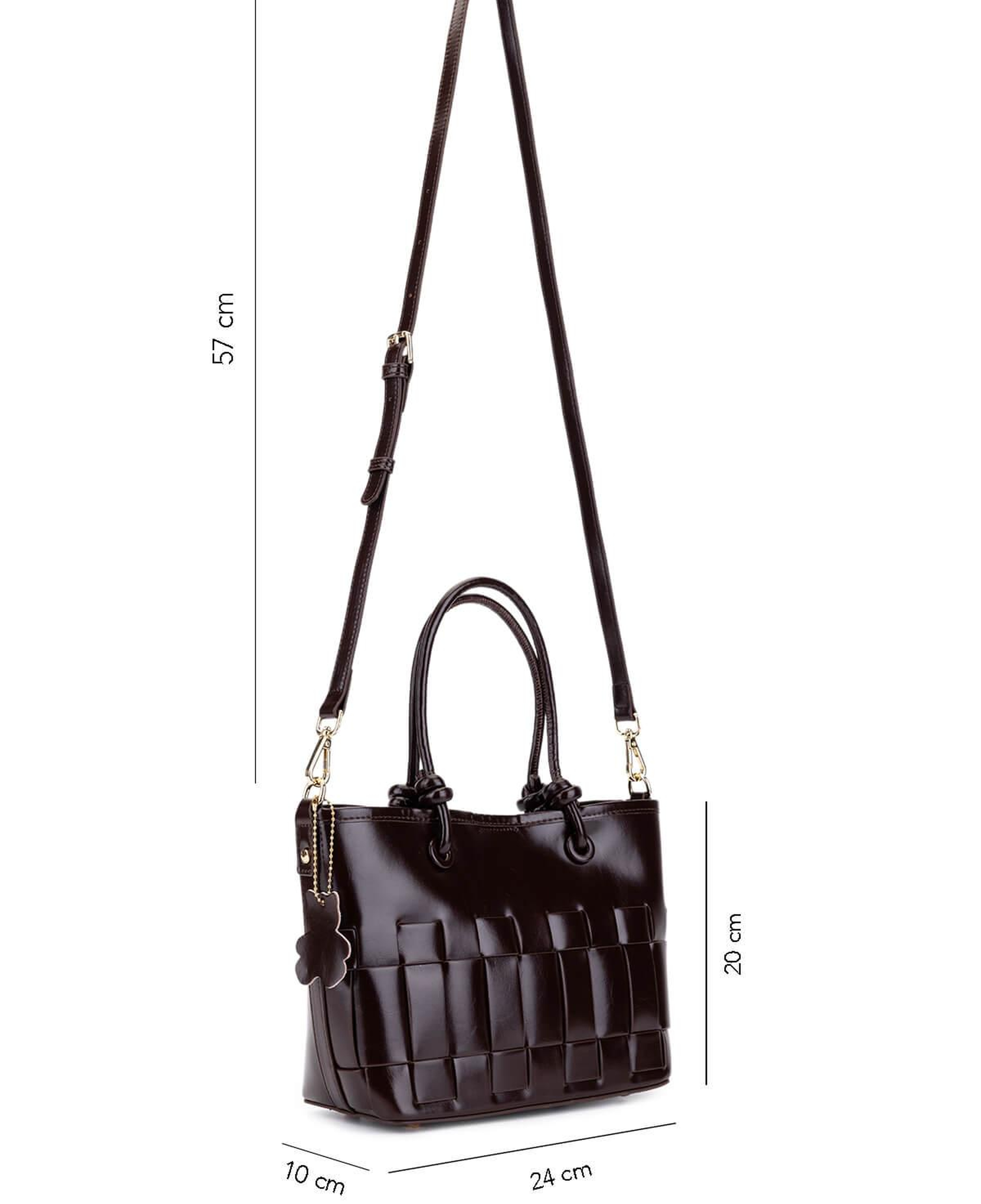 Tamer Tanca Kadın Suni Deri Kahverengi Kol Çantası