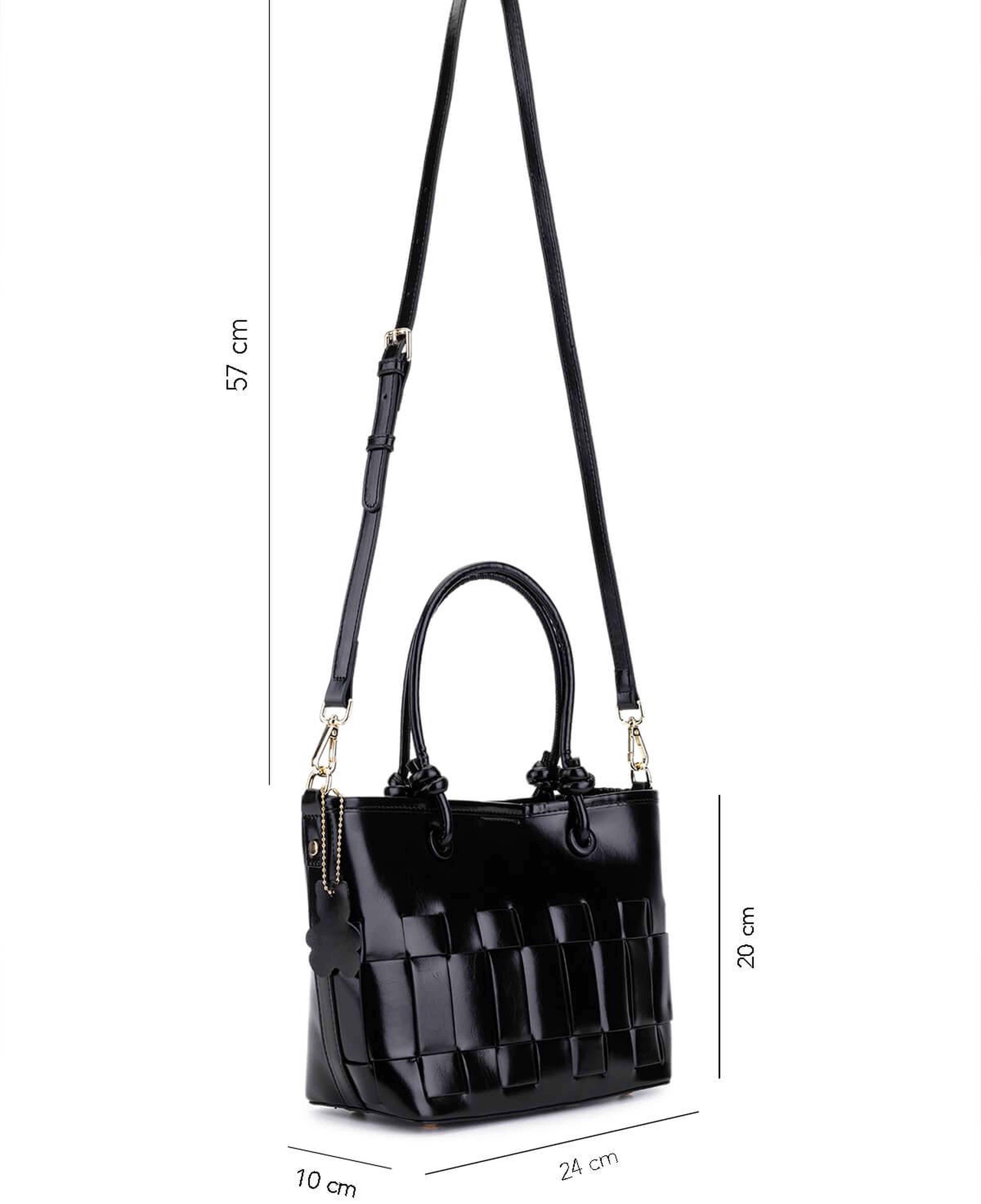 Tamer Tanca Kadın Suni Deri Siyah Kol Çantası