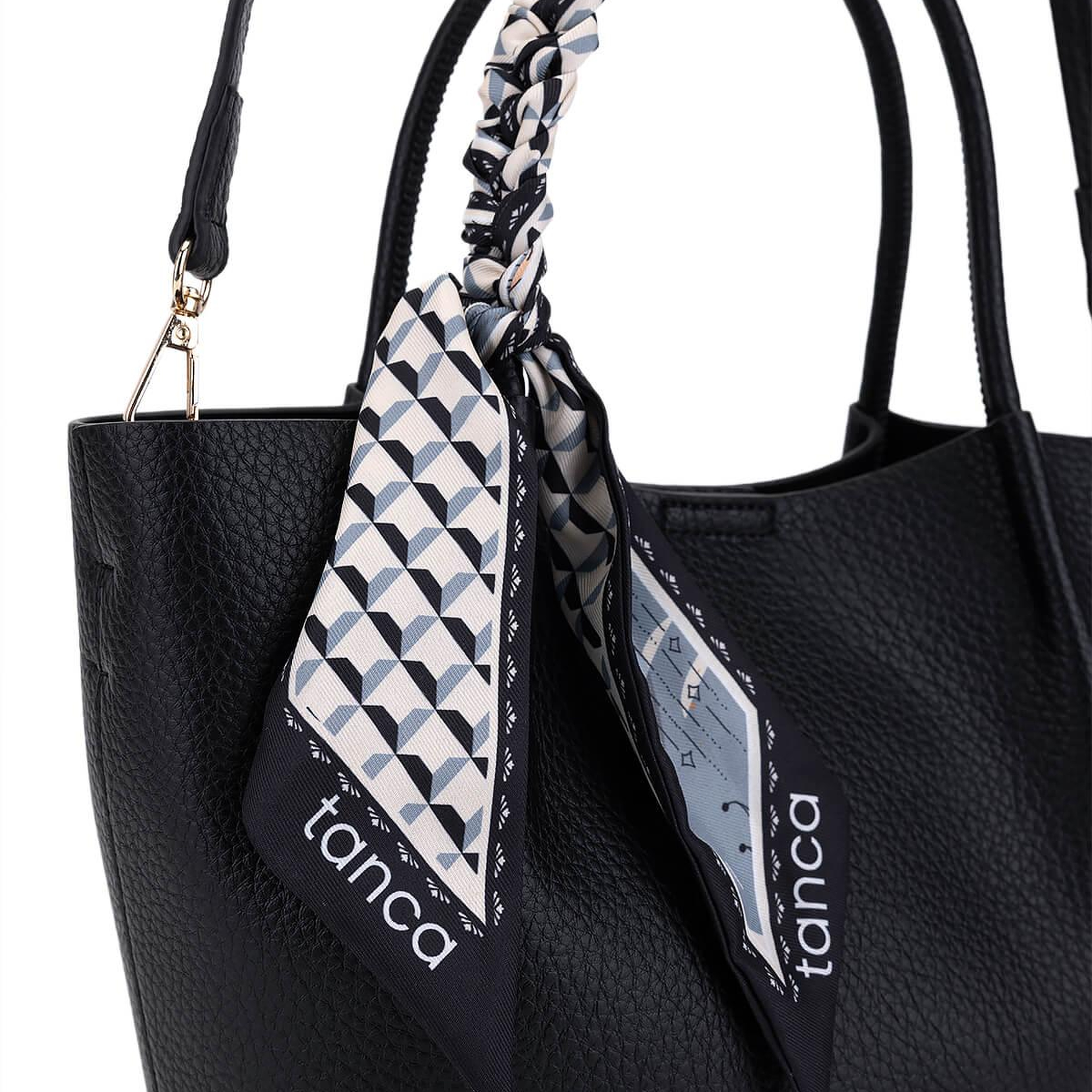 Tamer Tanca Kadın Suni Deri Siyah Kol Çantası