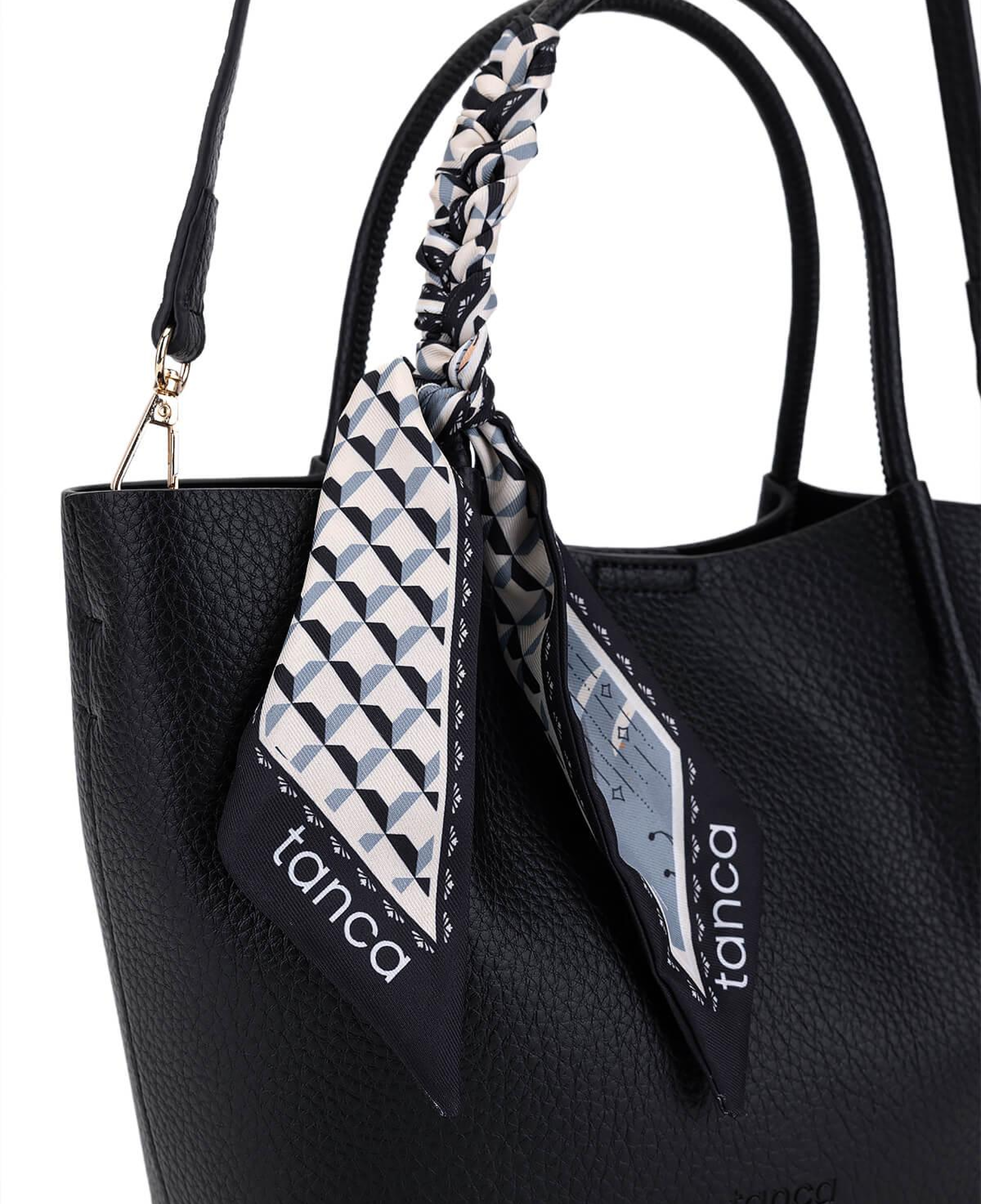 Tamer Tanca Kadın Suni Deri Siyah Kol Çantası