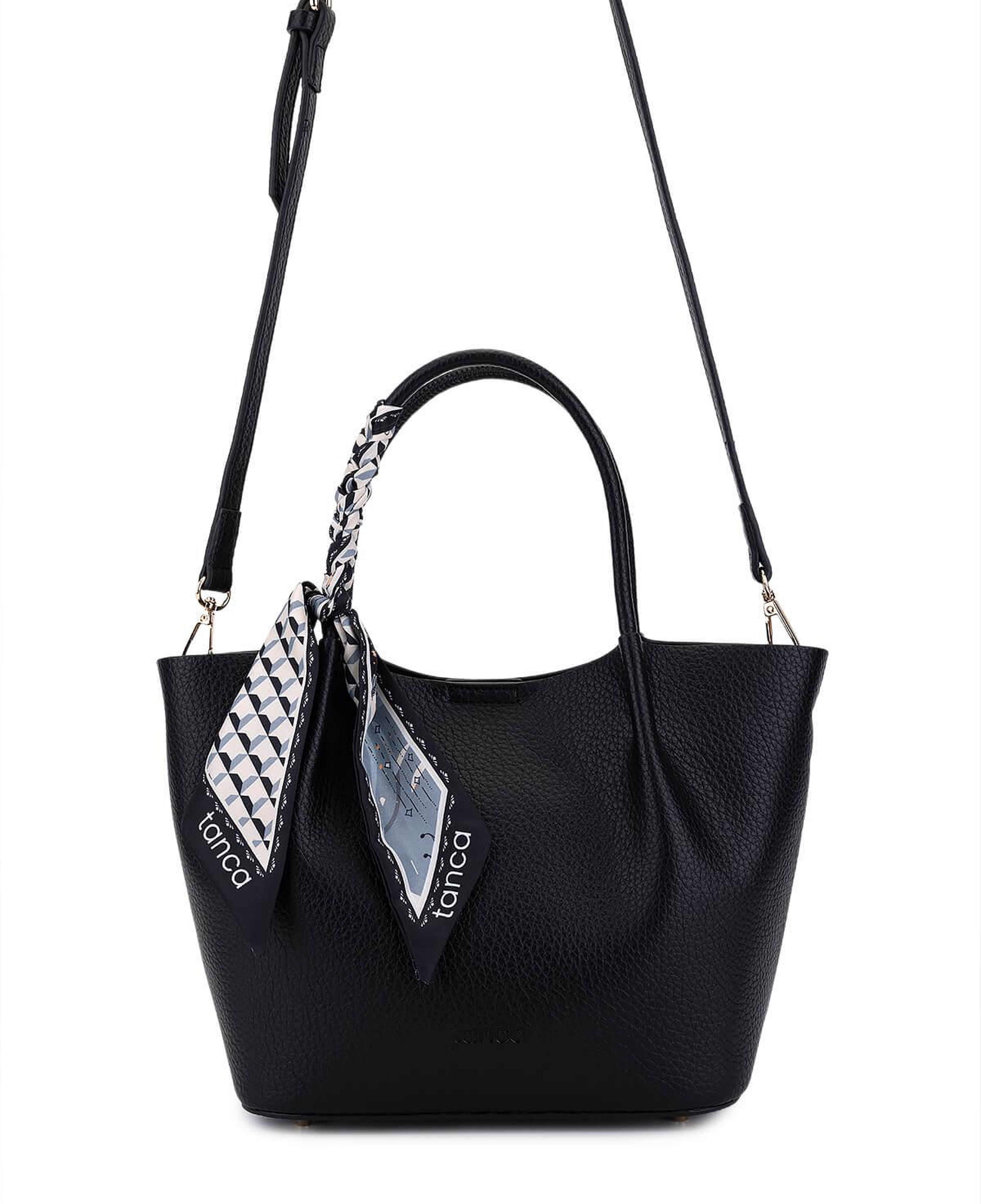 Tamer Tanca Kadın Suni Deri Siyah Kol Çantası