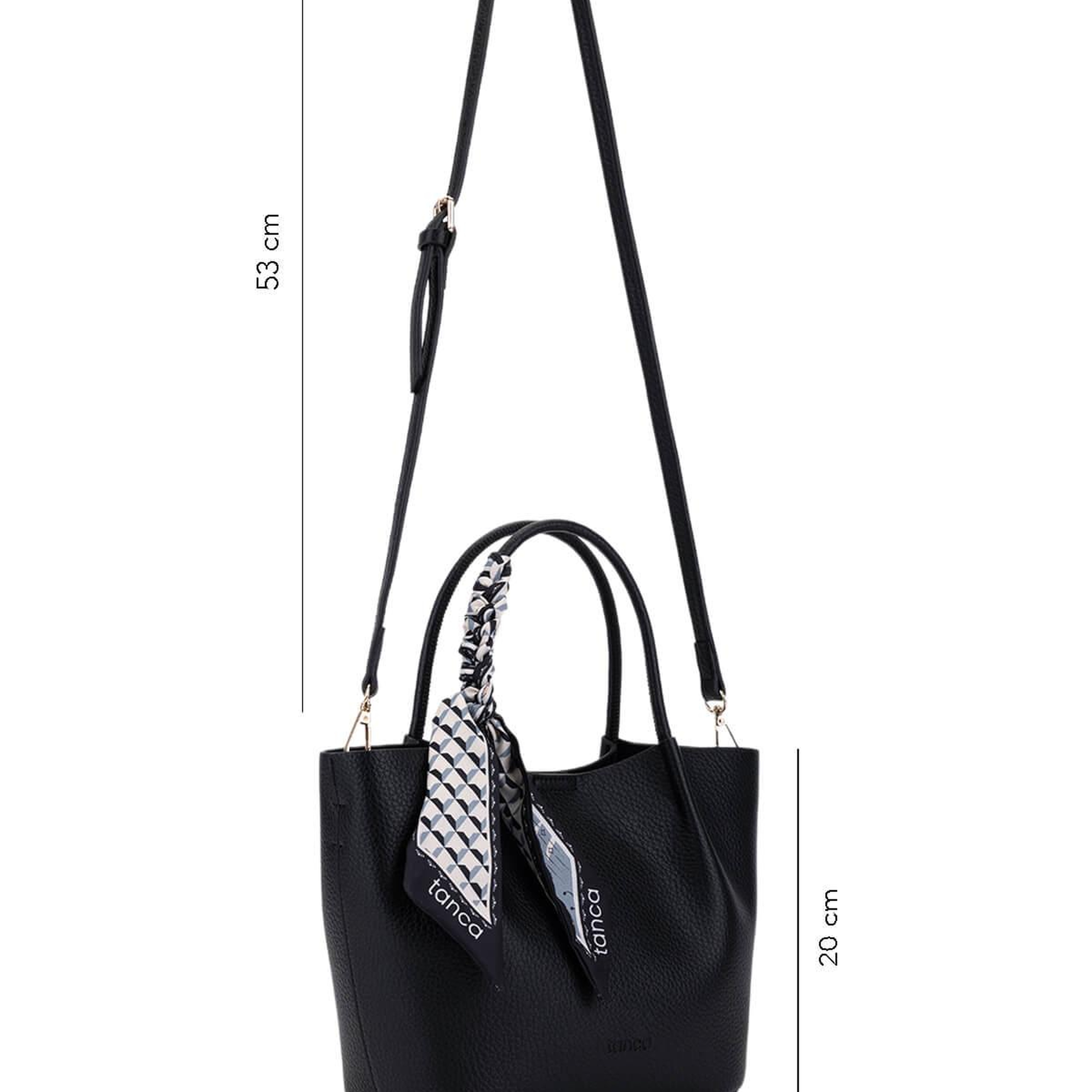 Tamer Tanca Kadın Suni Deri Siyah Kol Çantası