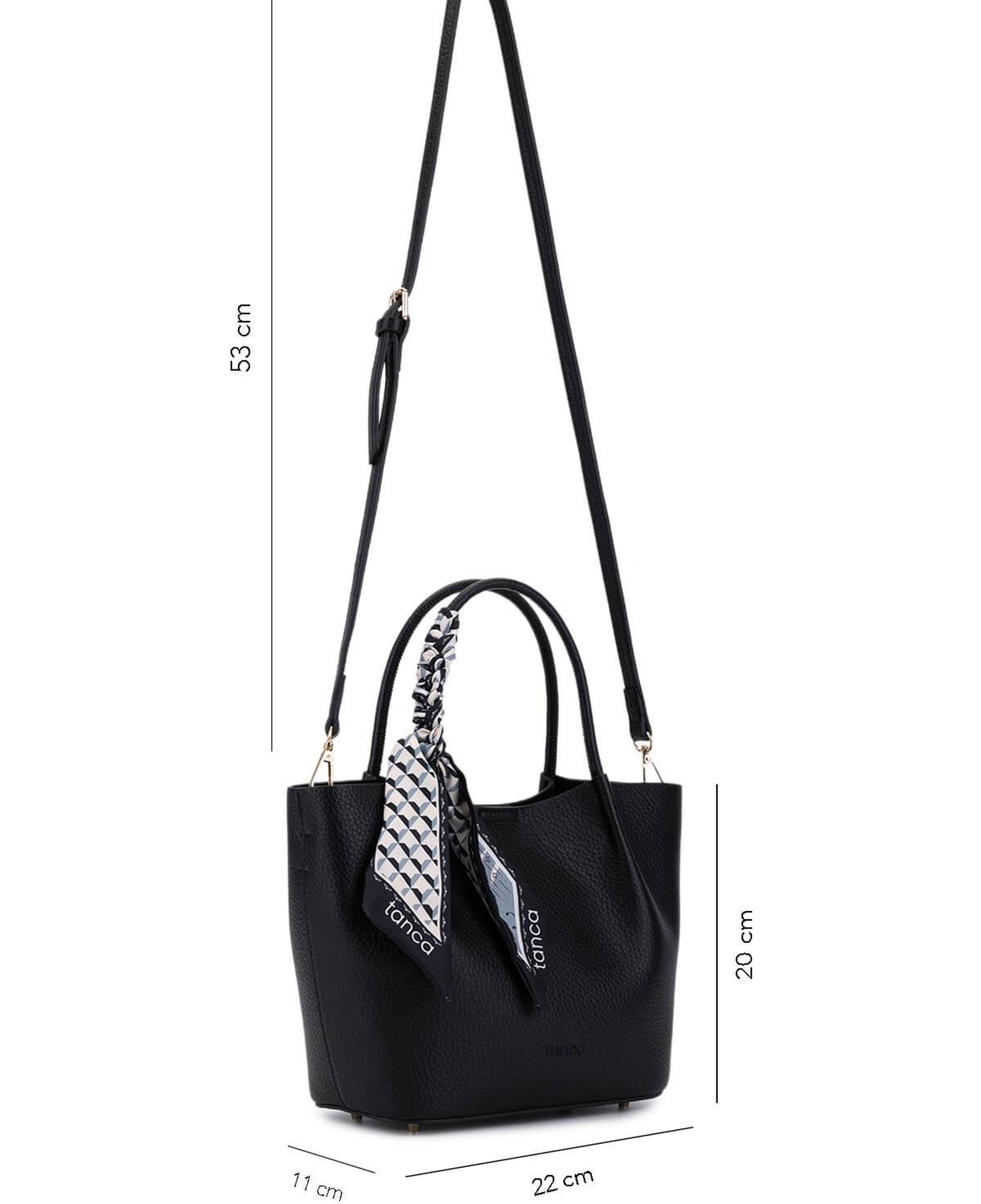 Tamer Tanca Kadın Suni Deri Siyah Kol Çantası