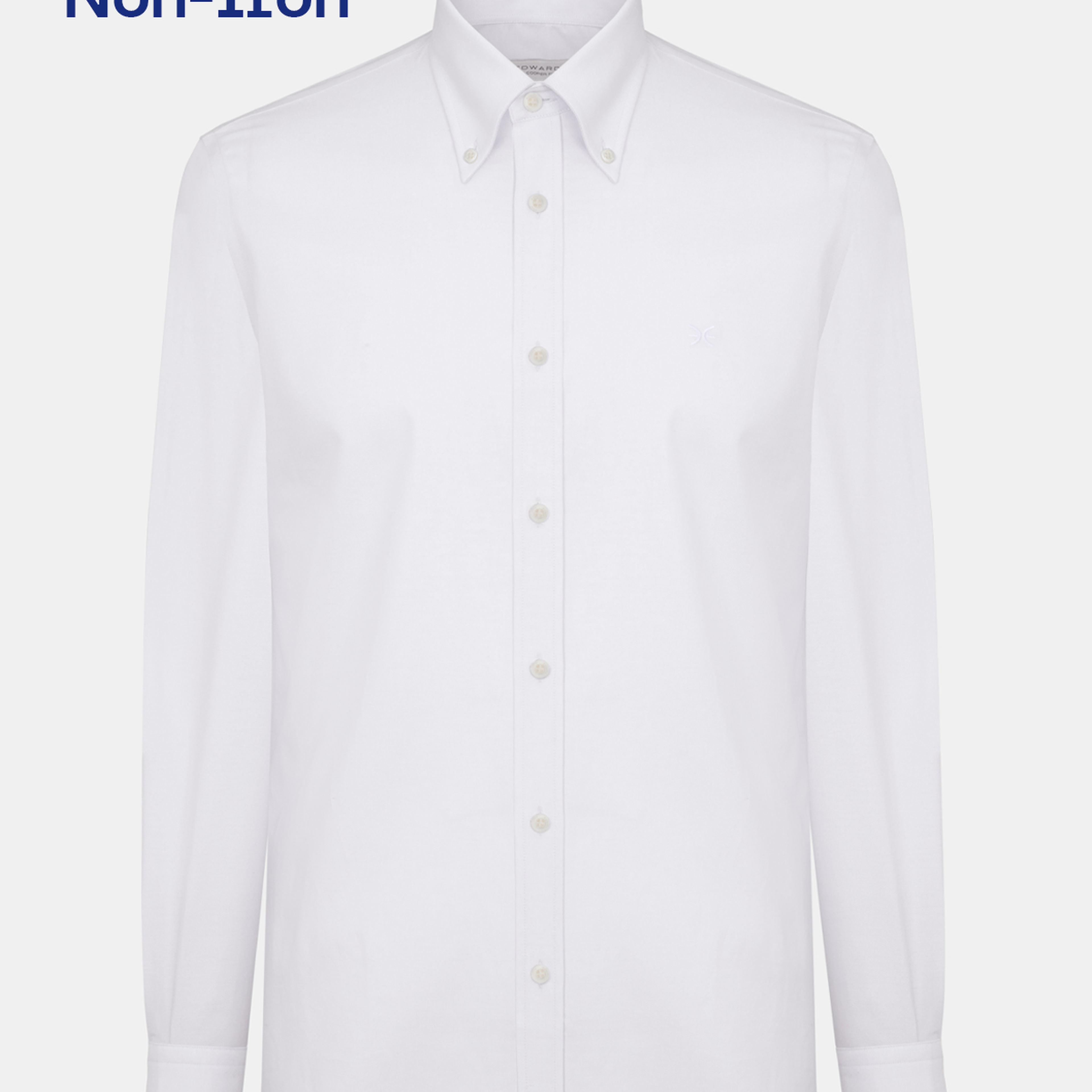 Erkek Beyaz Cooper Fit Non-Iron Düğmeli Yaka Spor Gömlek