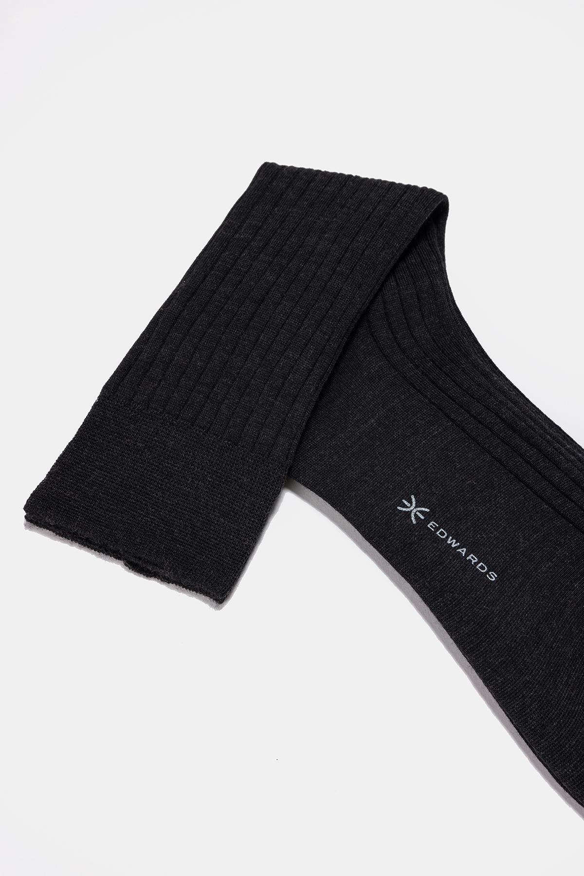 Erkek Gri Yün Kısa Çorap