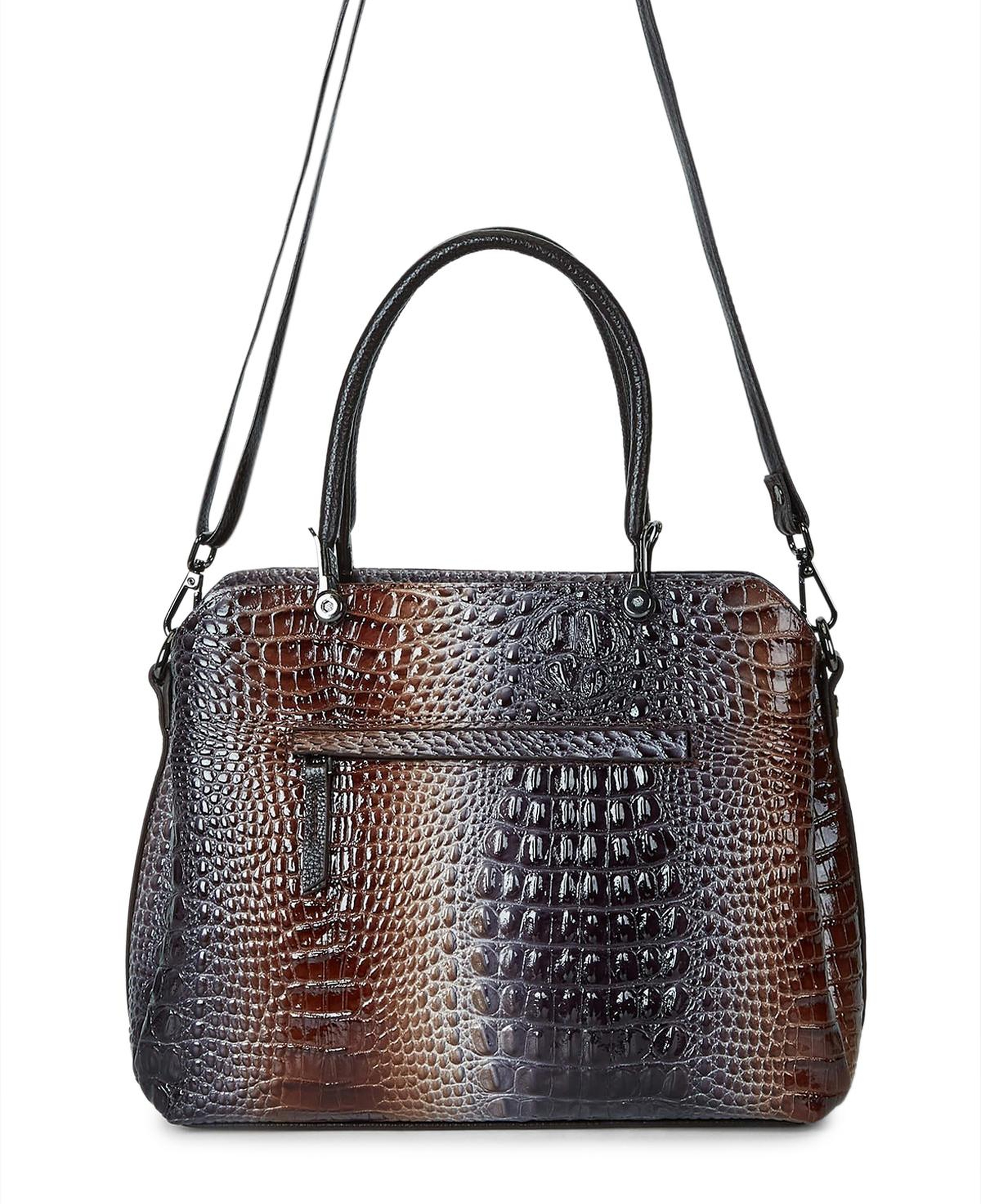 Tamer Tanca Kadın Hakiki Deri Vizon/Lacivert Kol Çantası