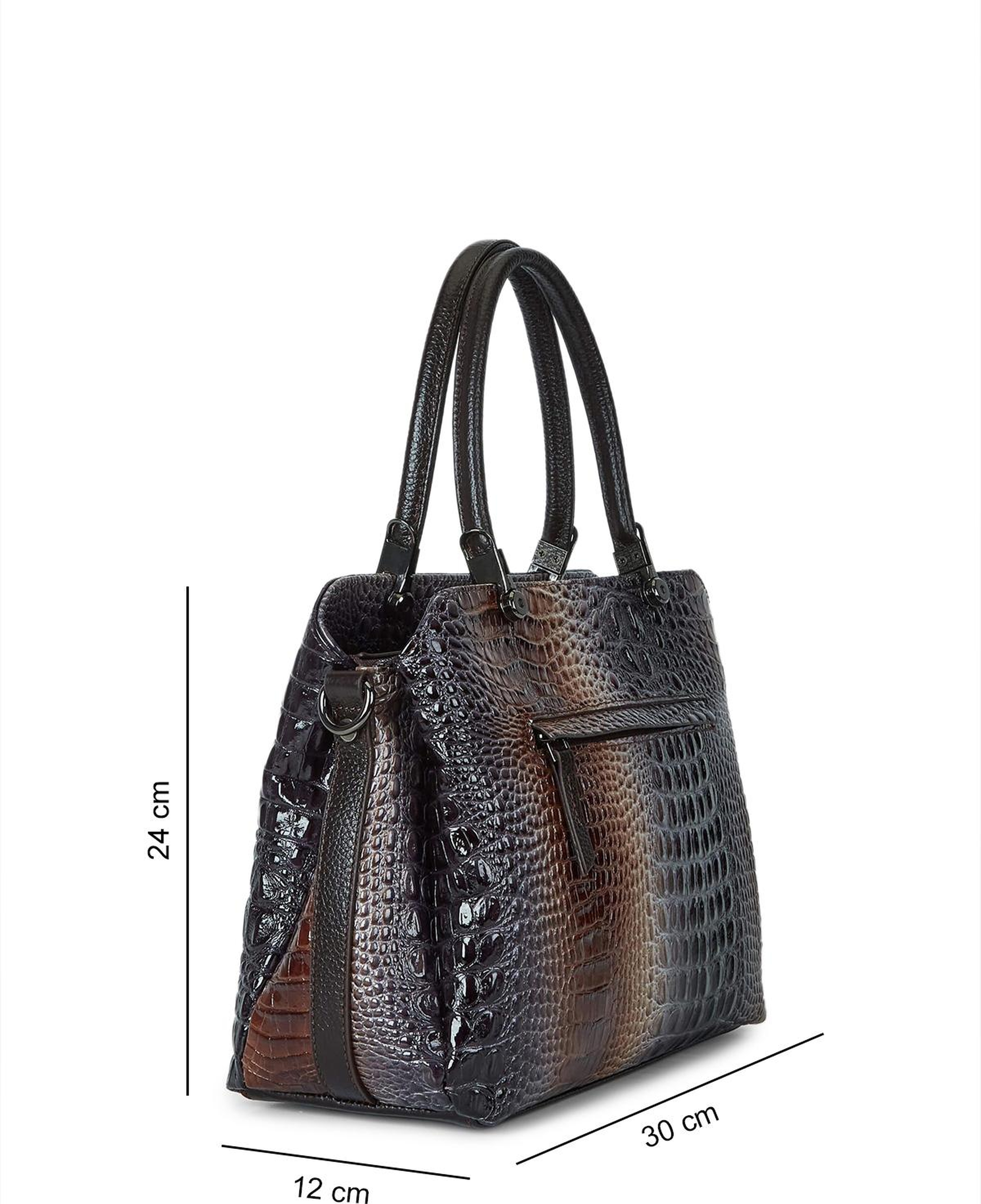 Tamer Tanca Kadın Hakiki Deri Vizon/Lacivert Kol Çantası