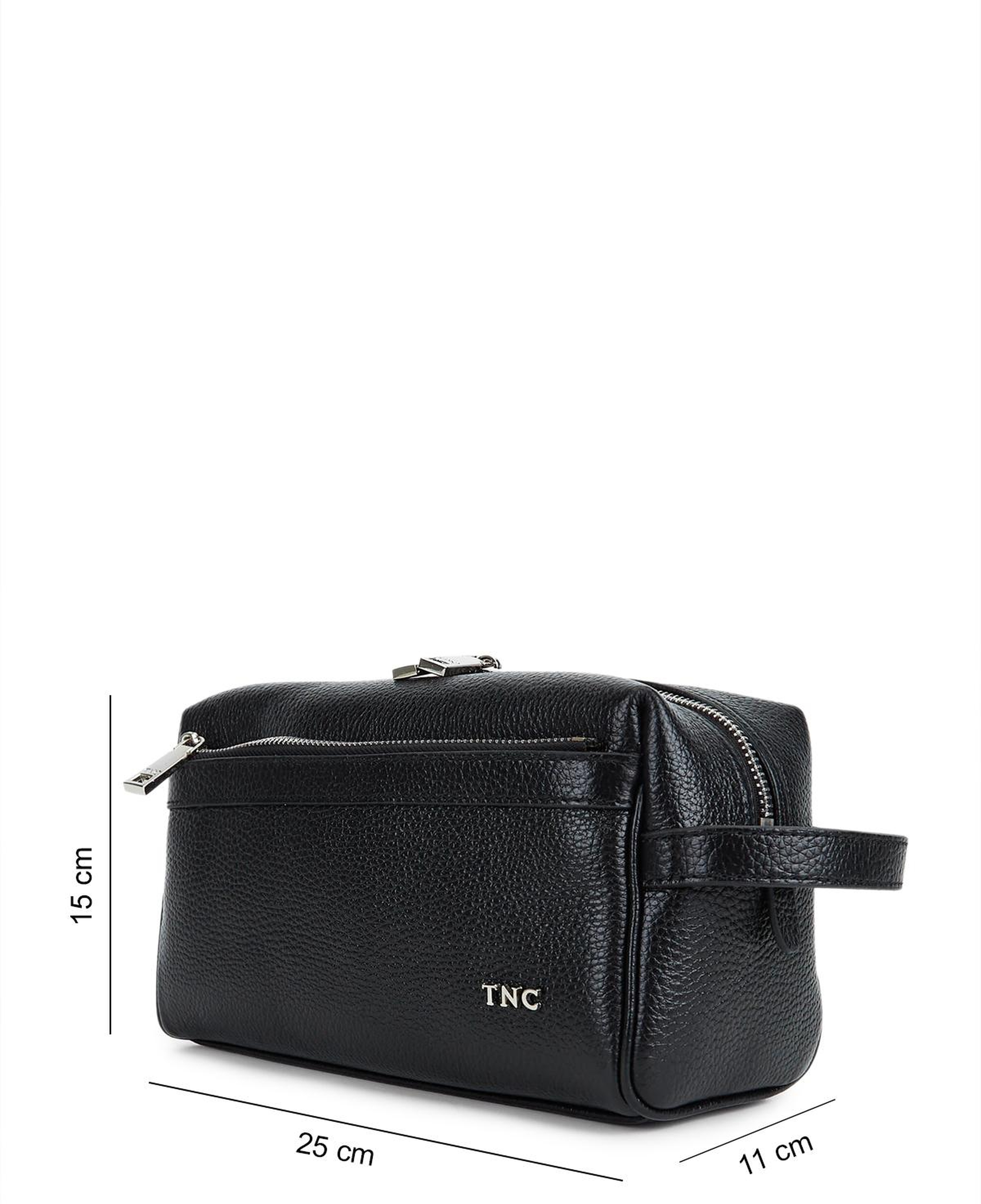 Tamer Tanca Erkek Hakiki Deri Siyah Traş Çantası