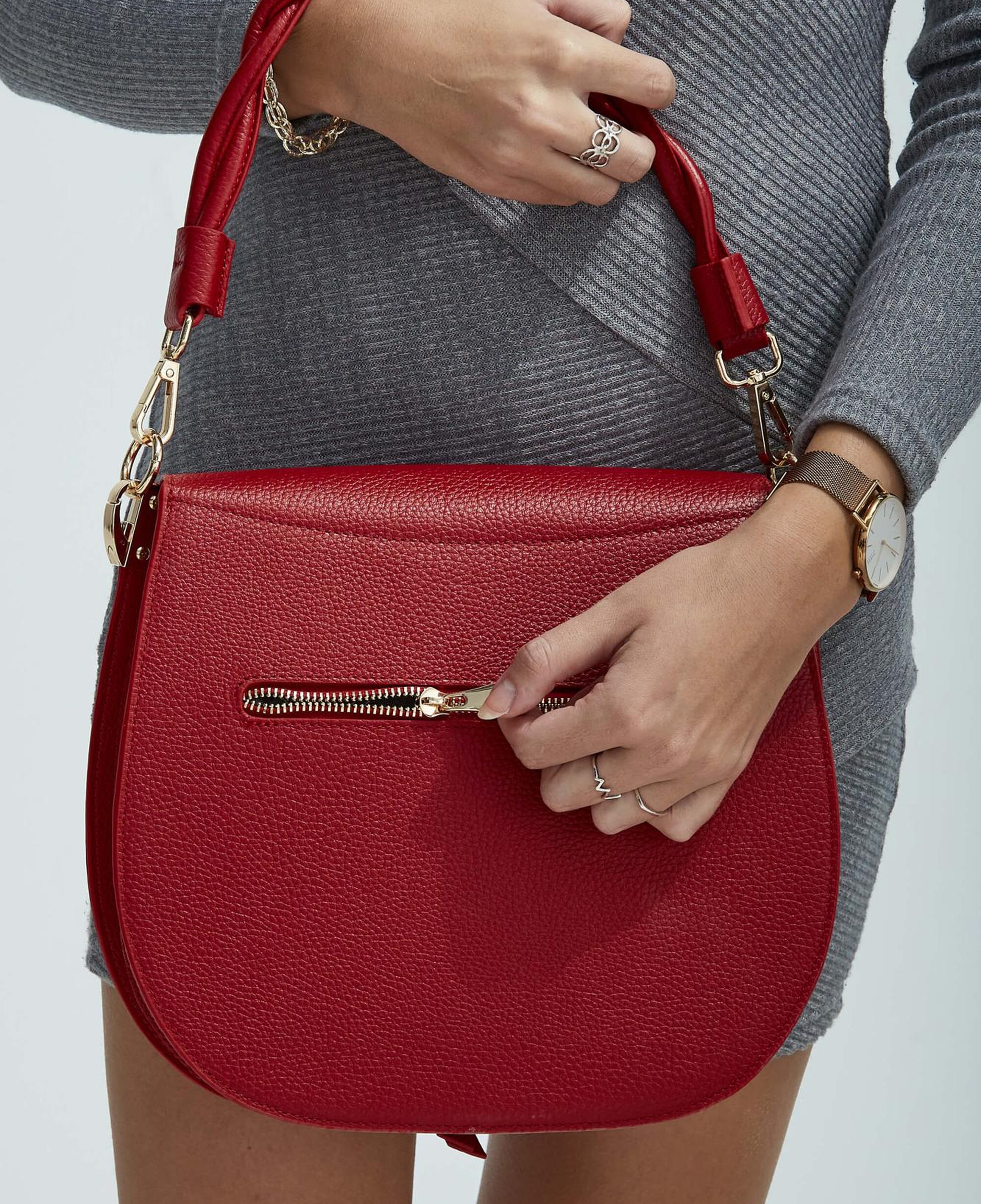 Tamer Tanca Kadın Hakiki Deri Kırmızı Kol Çantası