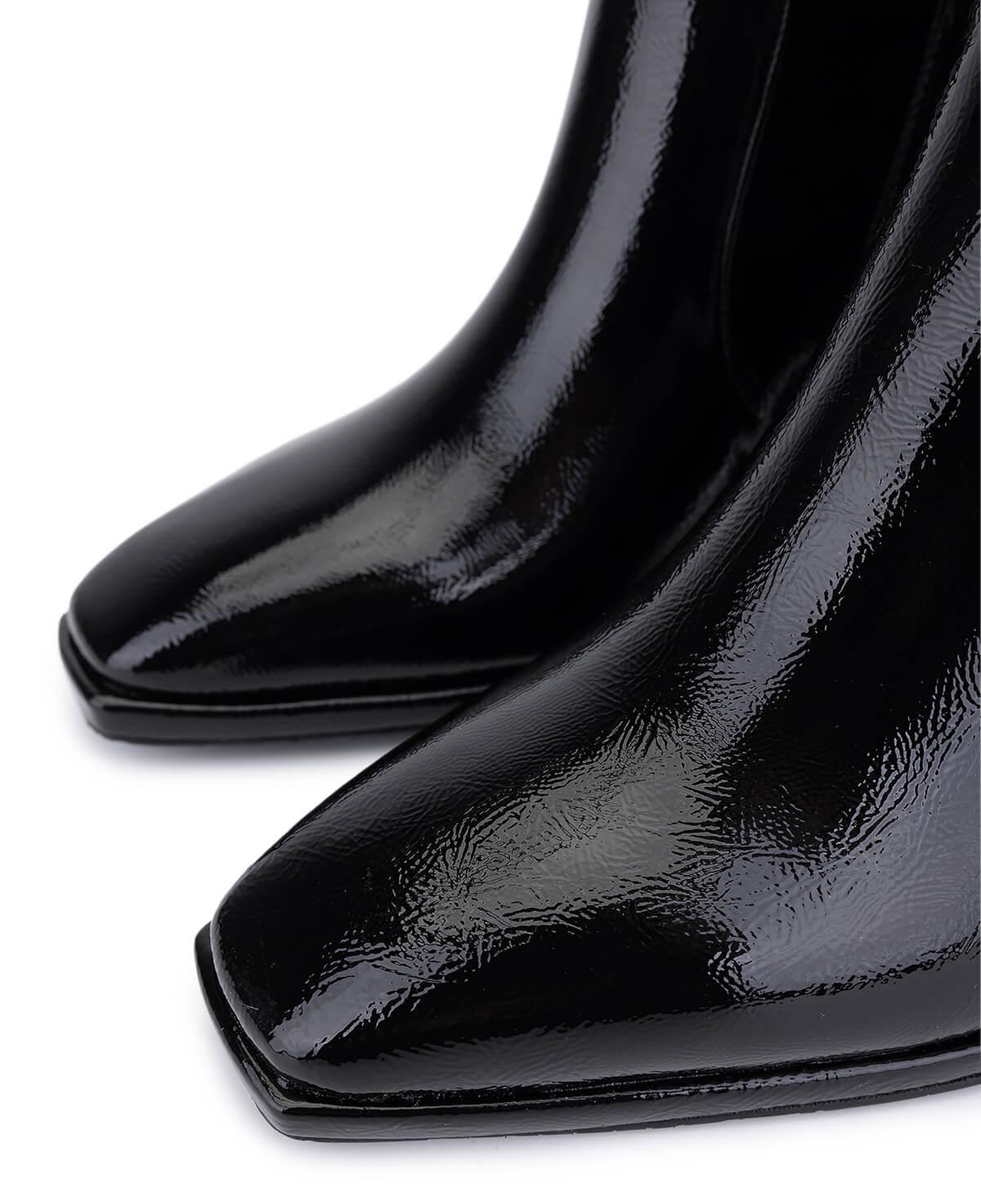 Tamer Tanca Kadın Siyah Kırışık Rugan Topuklu Bot