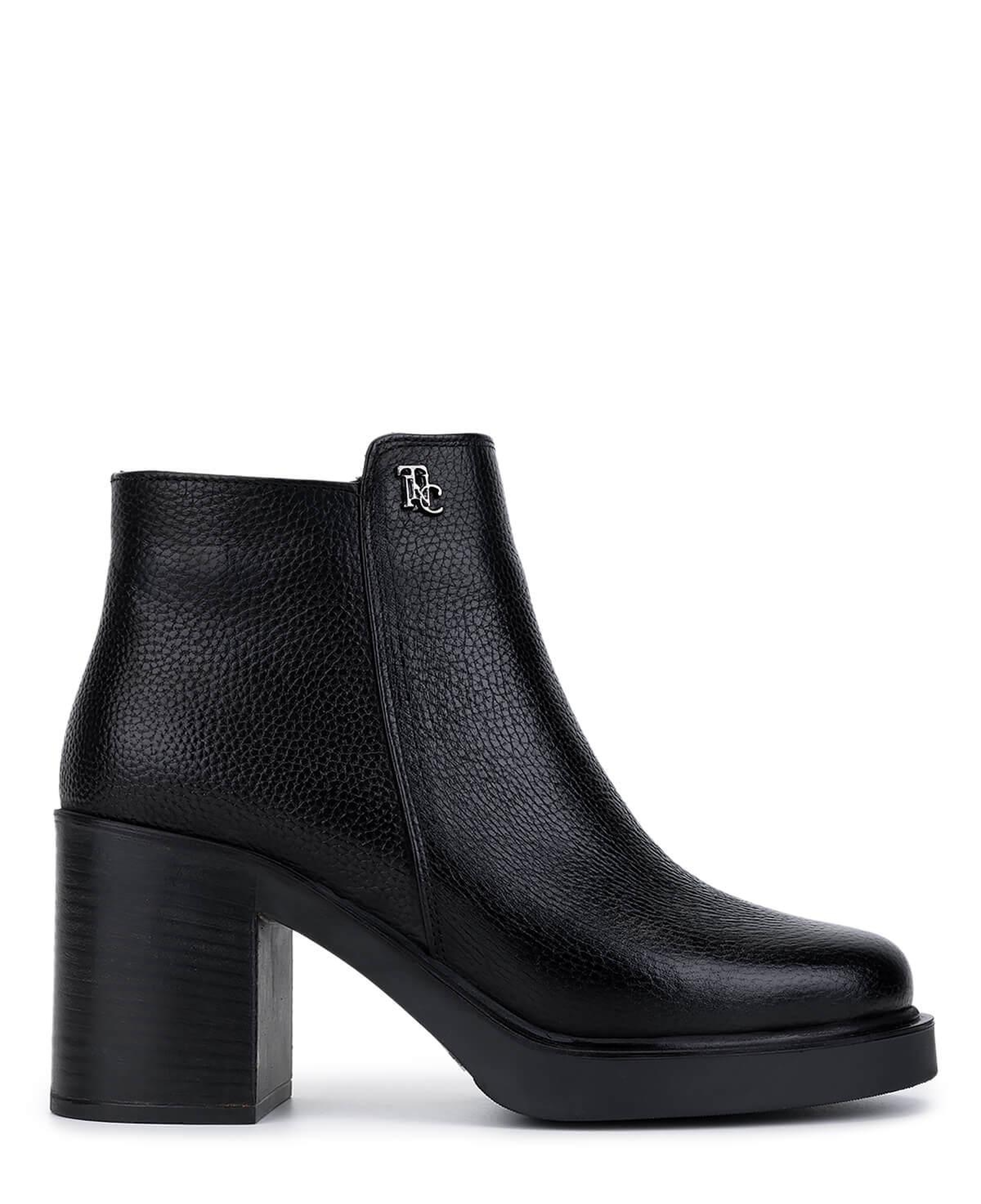 Tamer Tanca Kadın Hakiki Deri Siyah Floter Topuklu Bot