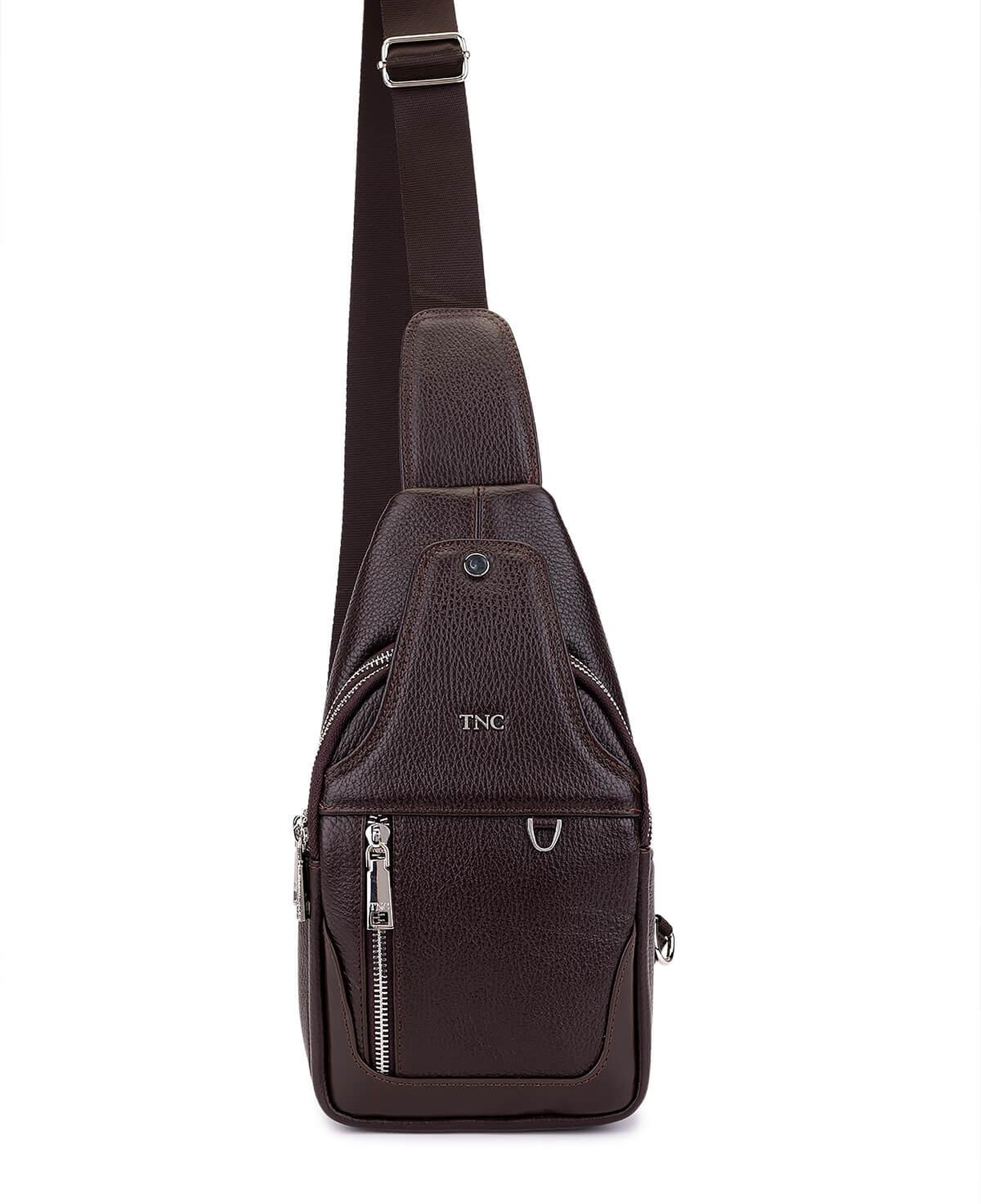 Tamer Tanca Erkek Hakiki Deri Kahverengi Body Bag Çanta