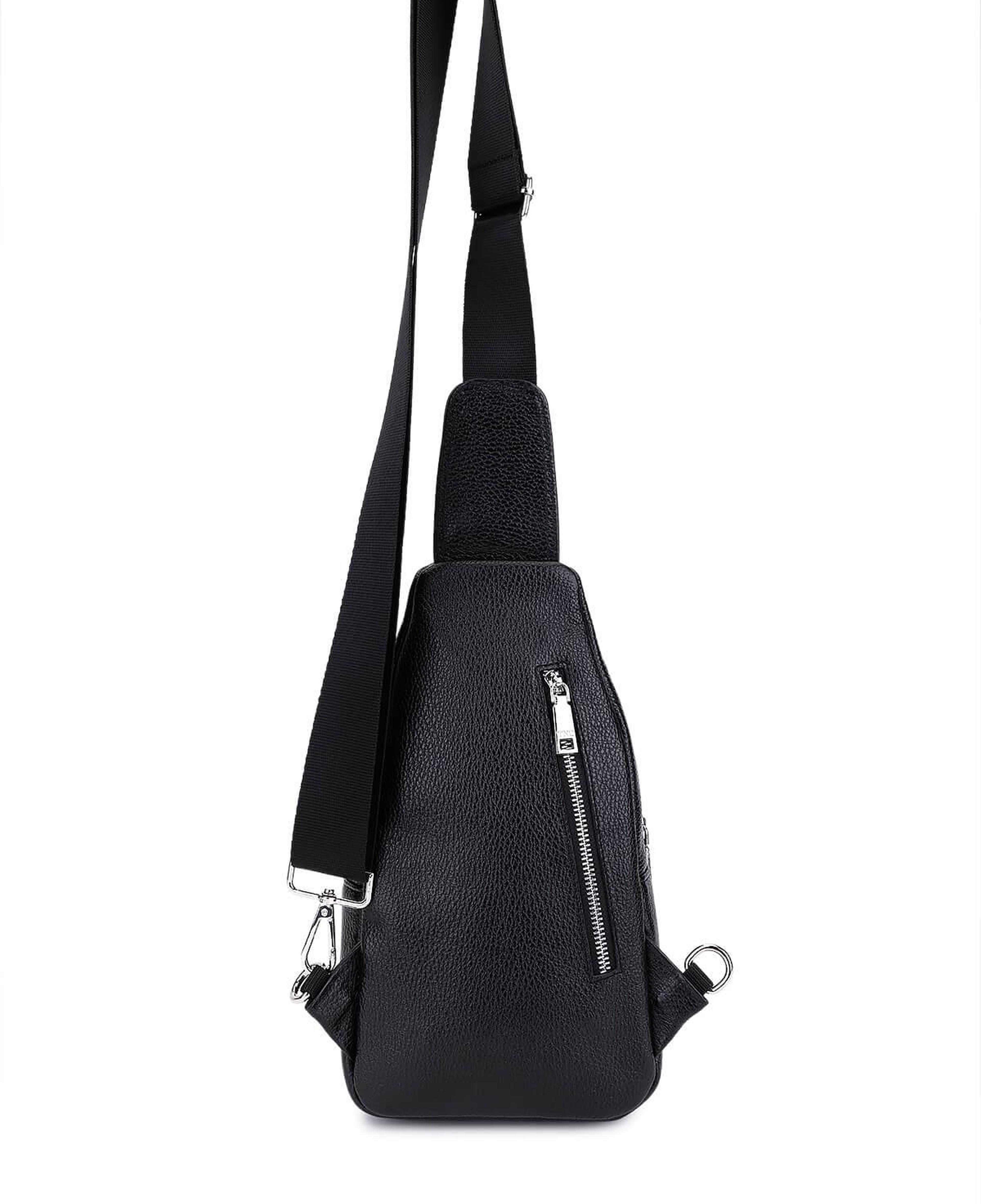 Tamer Tanca Erkek Hakiki Deri Siyah Floter Body Bag Çanta