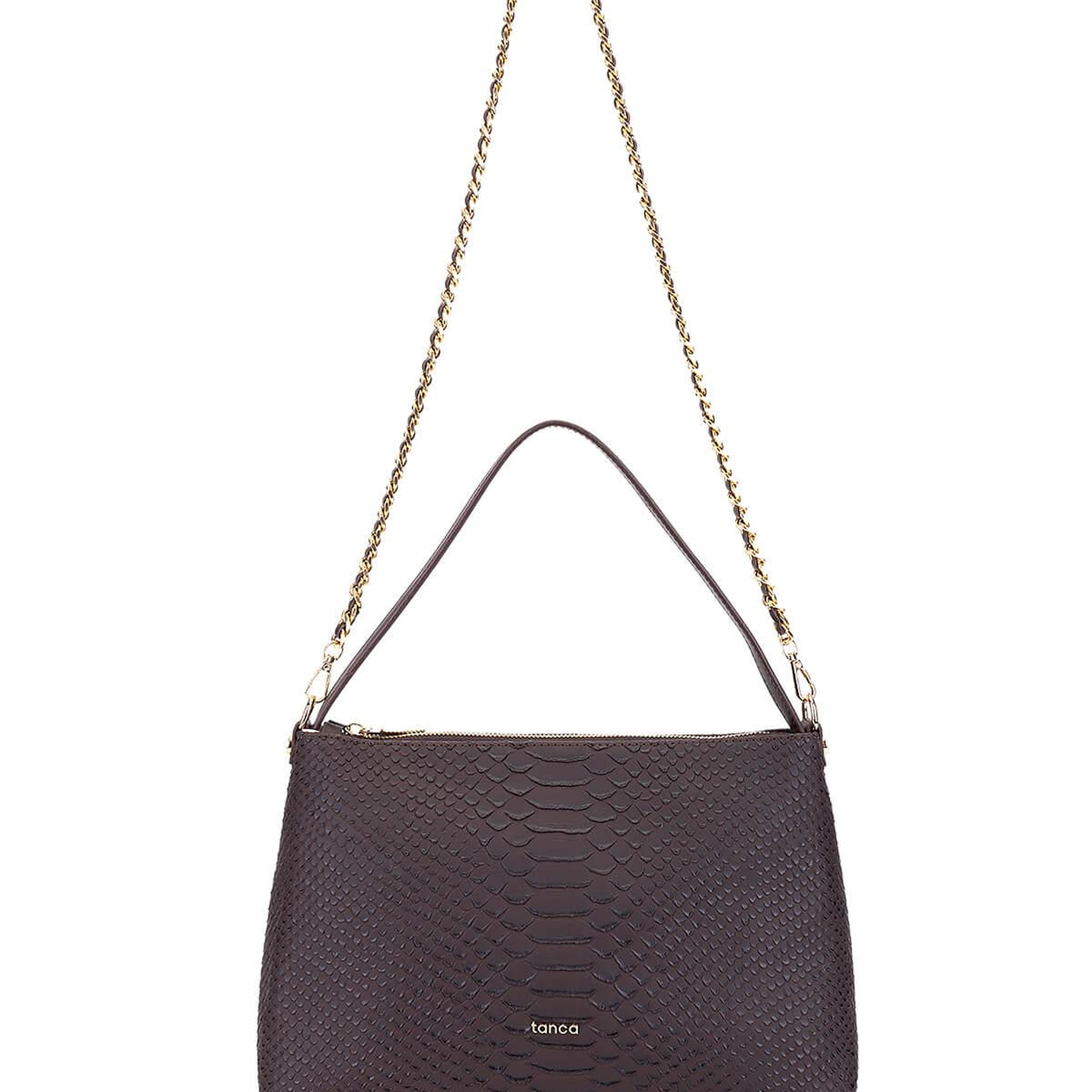 Tamer Tanca Kadın Suni Deri Kahverengi Kol Çantası