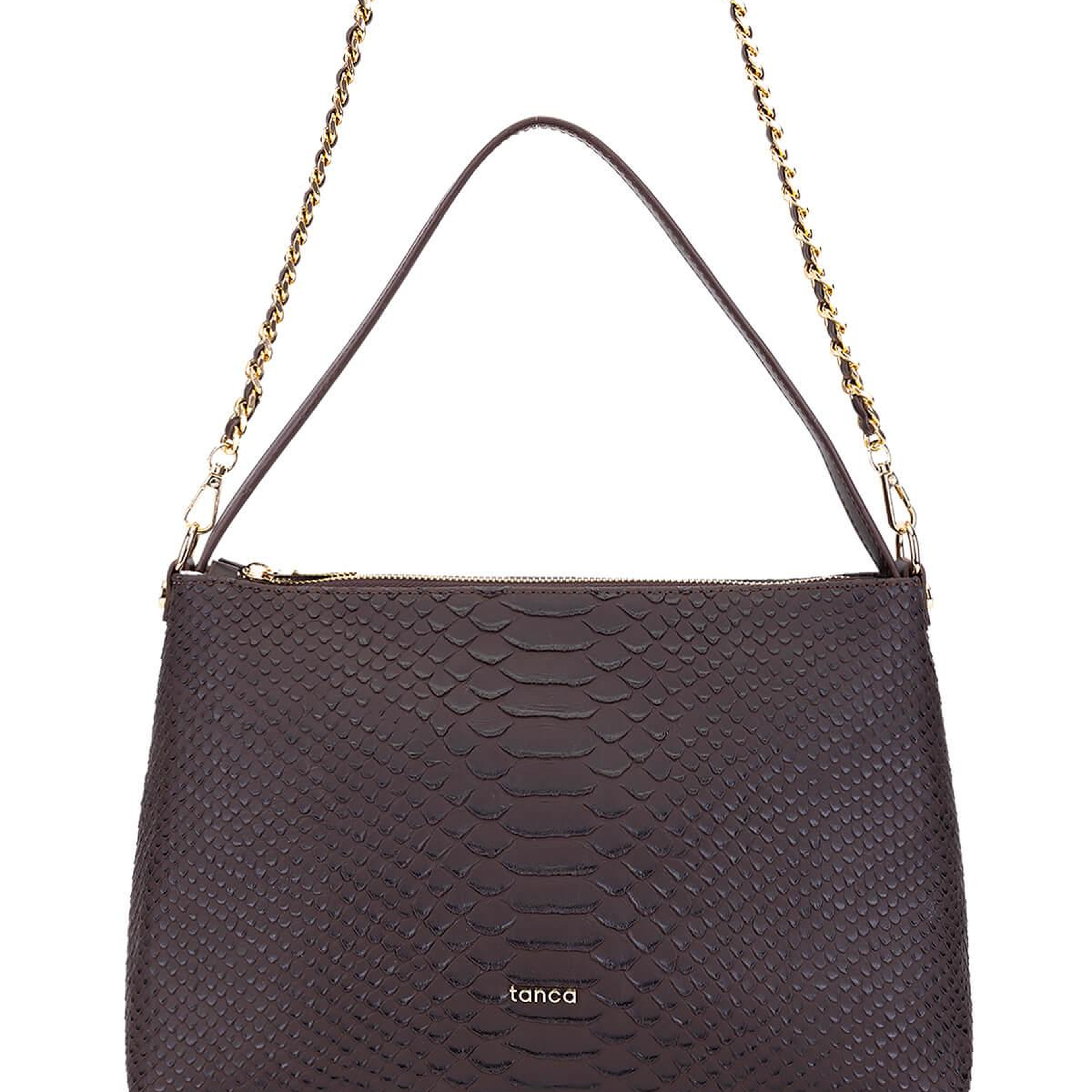 Tamer Tanca Kadın Suni Deri Kahverengi Kol Çantası