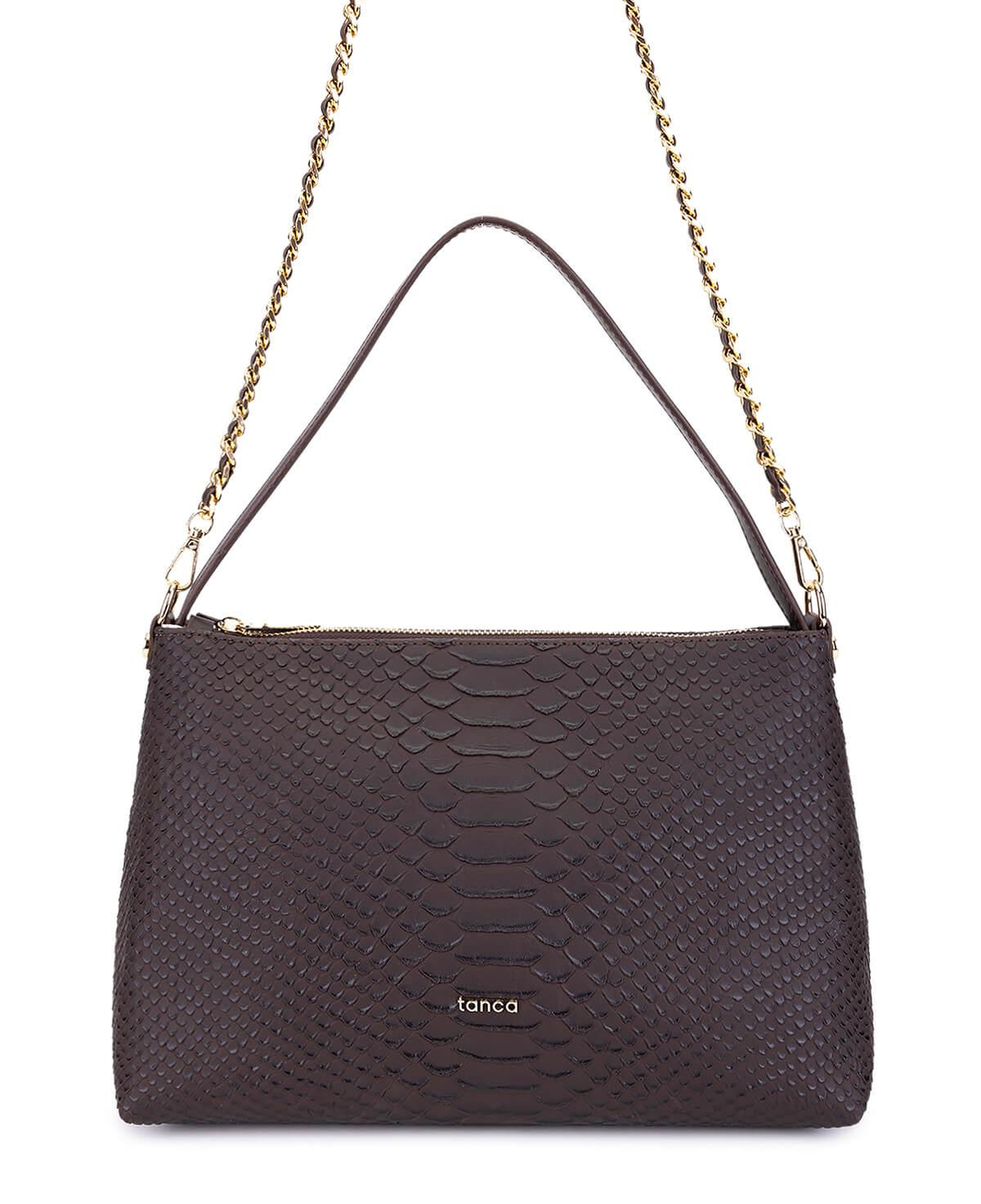 Tamer Tanca Kadın Suni Deri Kahverengi Kol Çantası